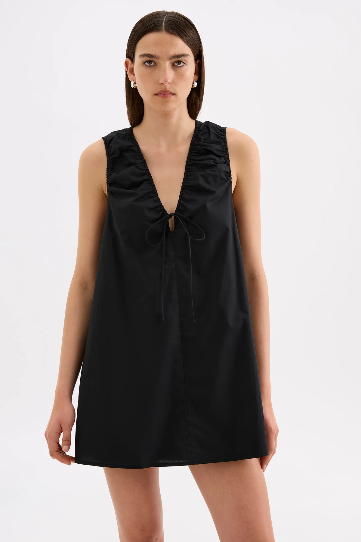 NUDE LUCY Cerie Poplin Mini Dress BLACK