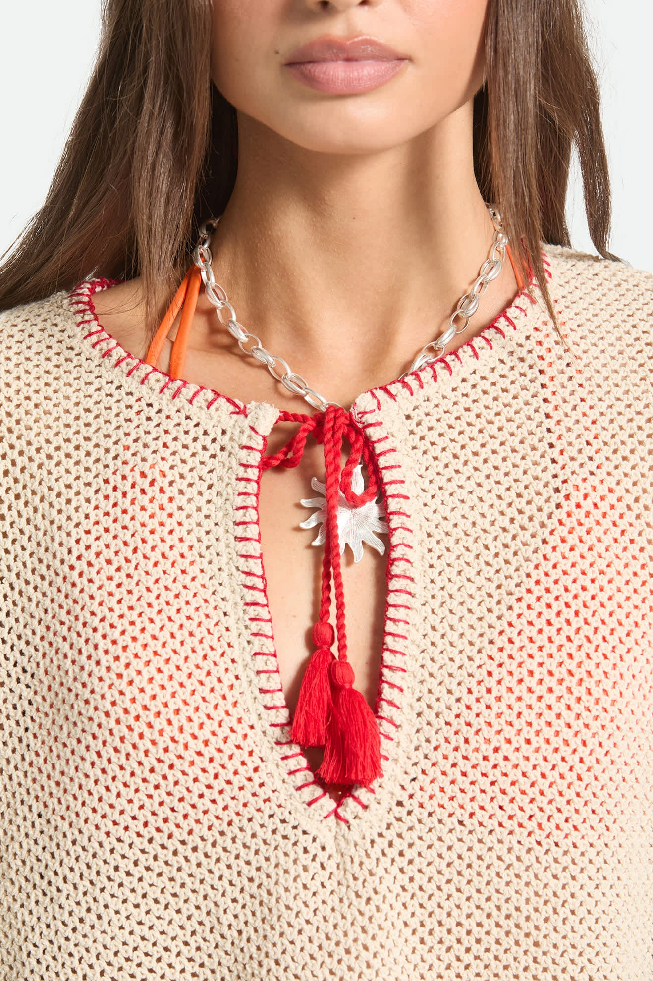 BRIXTON The crochet cover up - Timeless taupe
