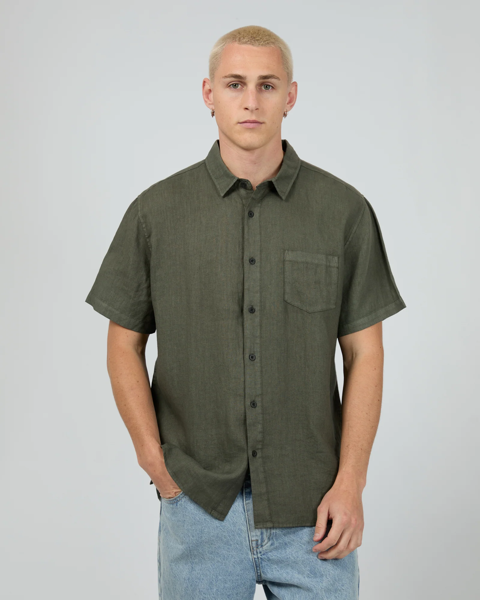 SILENT THEORY Lien ss shirt - Khaki