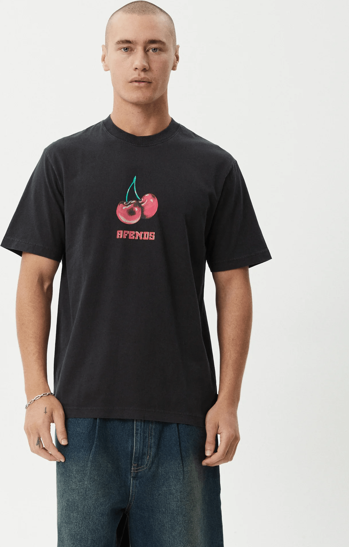 AFENDS Abiza- Retro Tee - Stone black