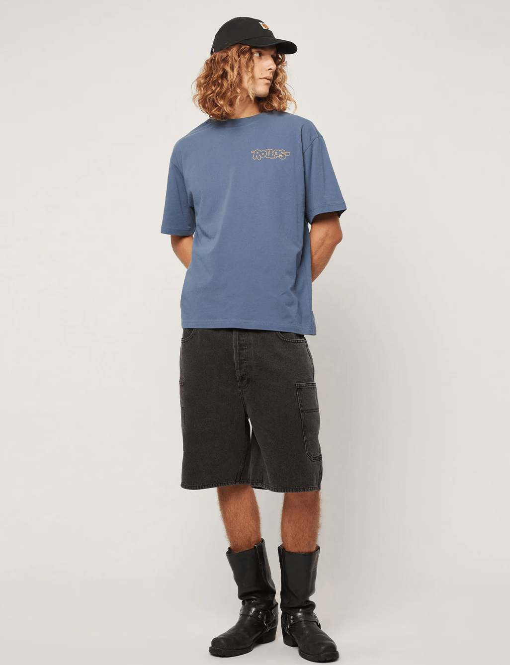 ROLLA'S Ezy puff'n billy tee - Washed blue