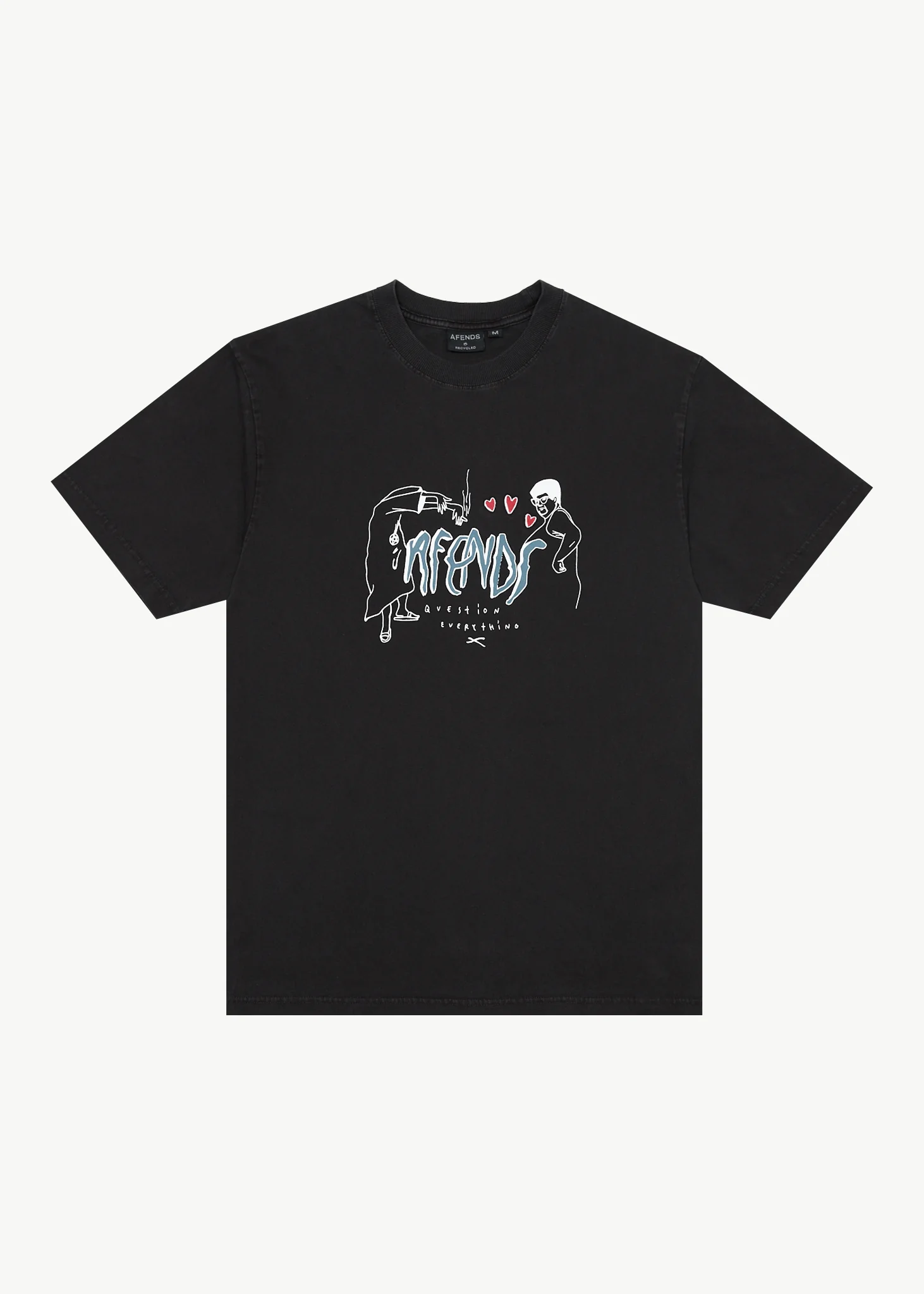 AFENDS Torched retro tee - Stone black