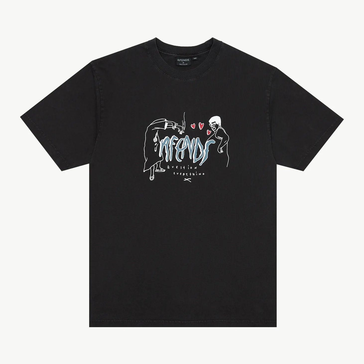 AFENDS Torched retro tee - Stone black