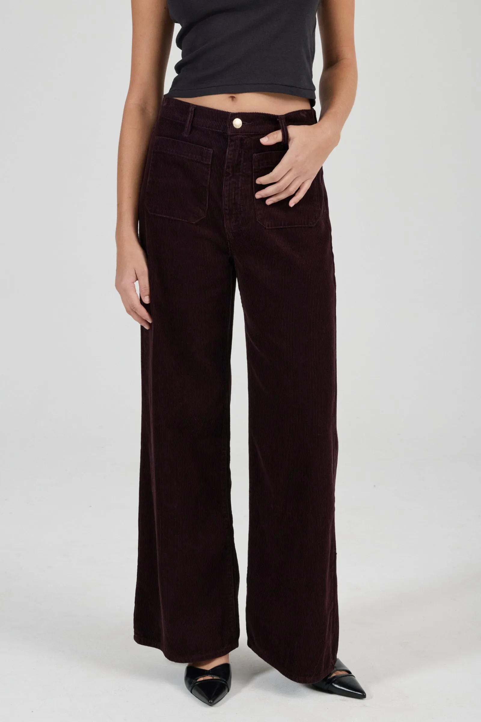 ROLLA'S Relaxed Sailor Jean Long - Dark Cherry Cord