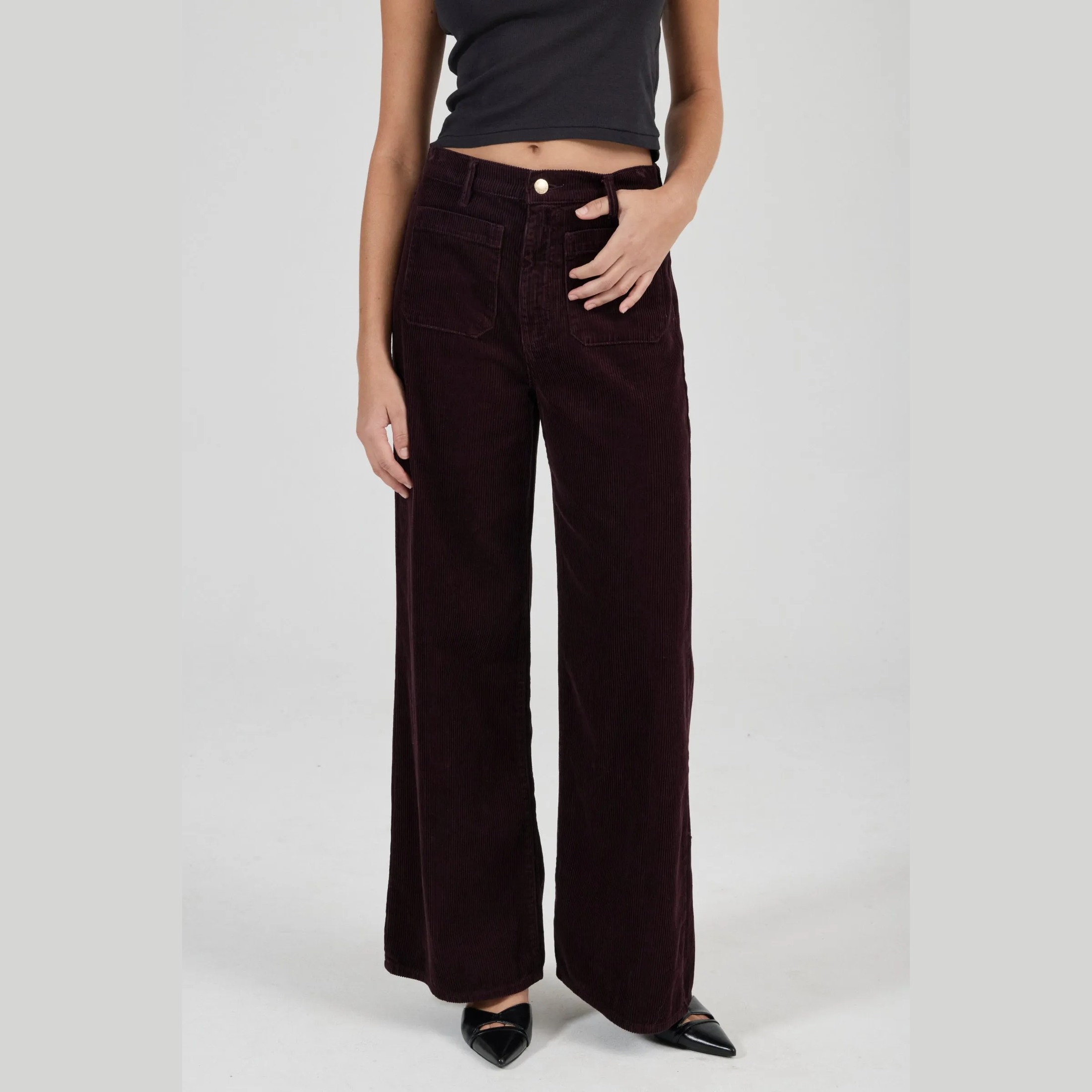 ROLLA'S Relaxed Sailor Jean Long - Dark Cherry Cord