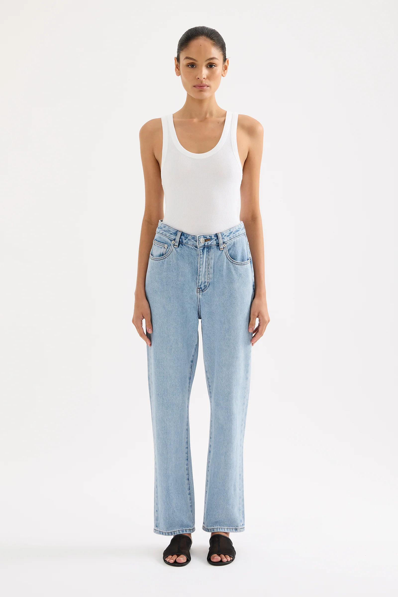 NUDE LUCY Organic straight leg jean - 90s blue wash