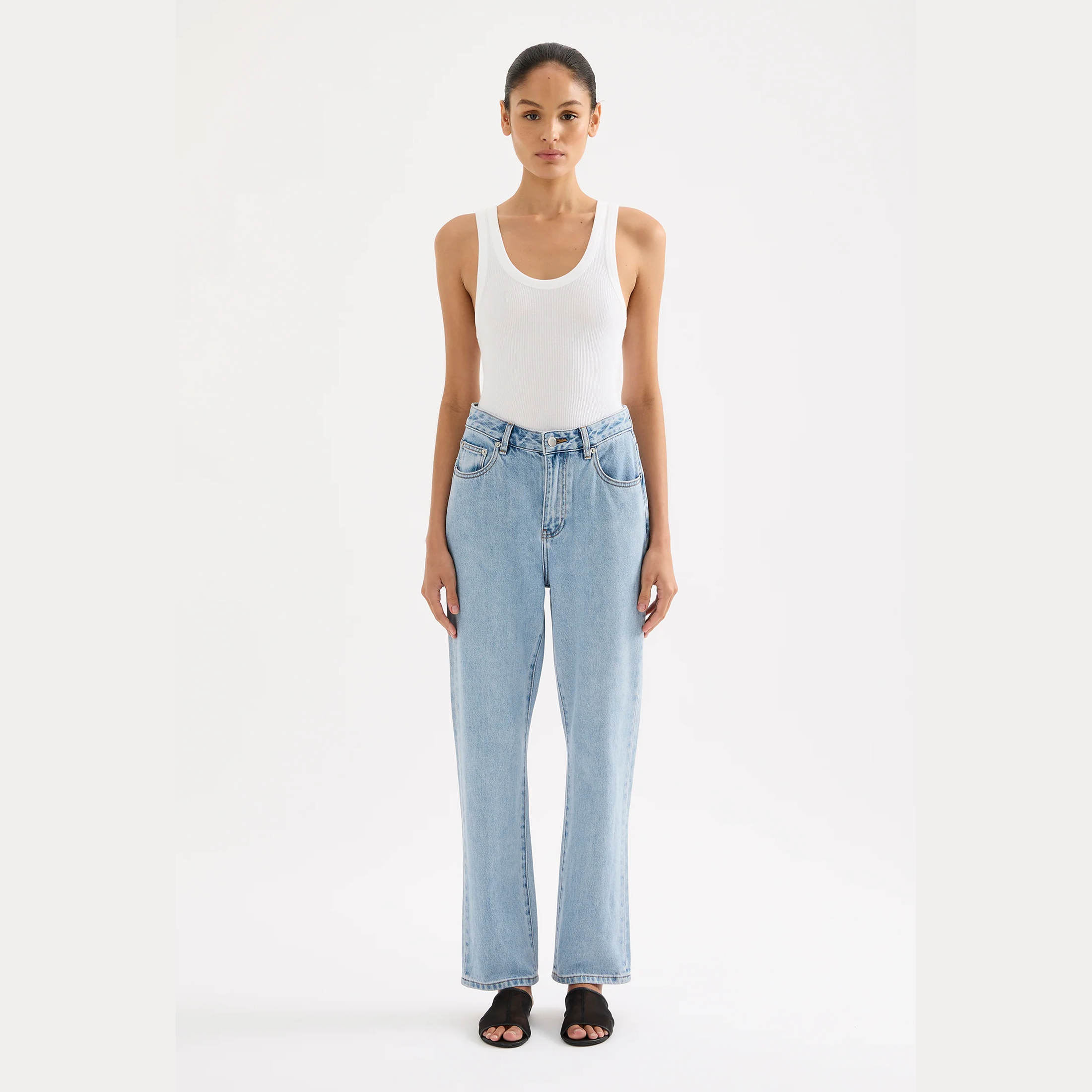 NUDE LUCY Organic straight leg jean - 90s blue wash