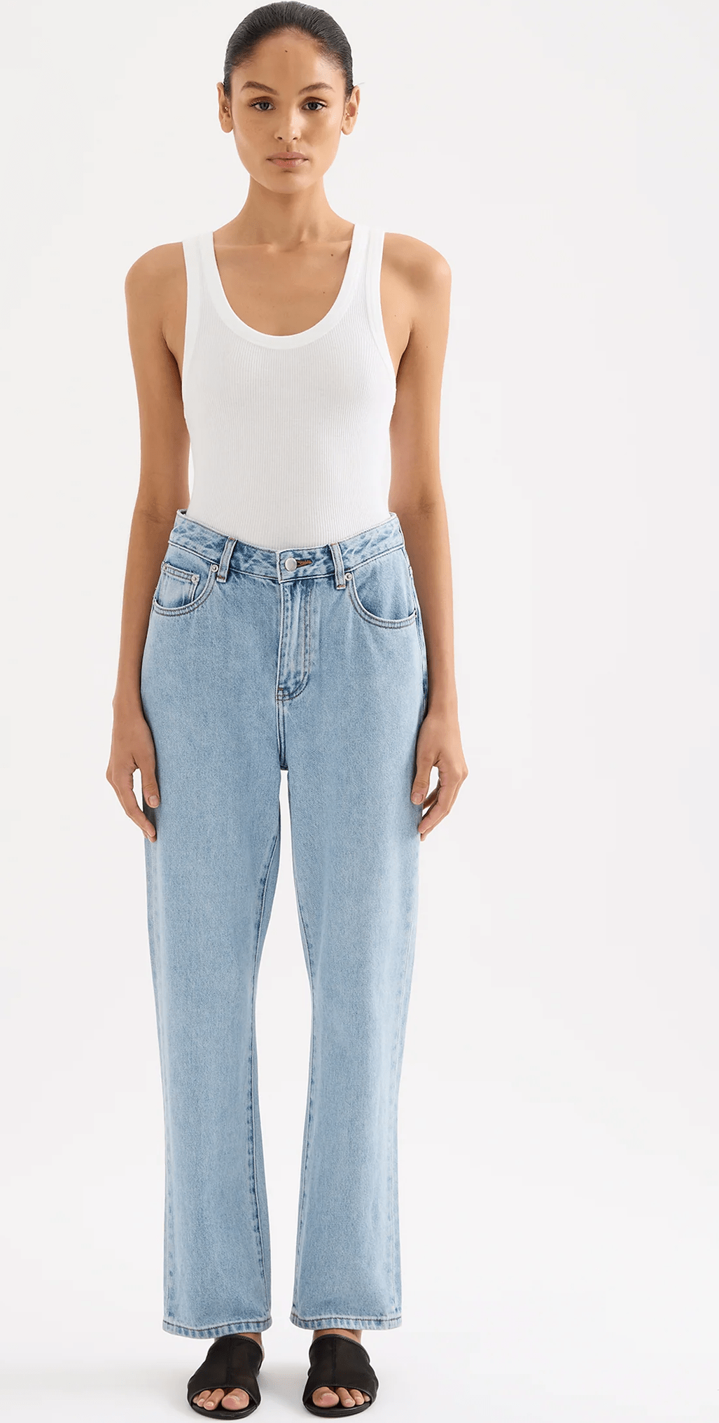 NUDE LUCY Organic straight leg jean - 90s blue wash