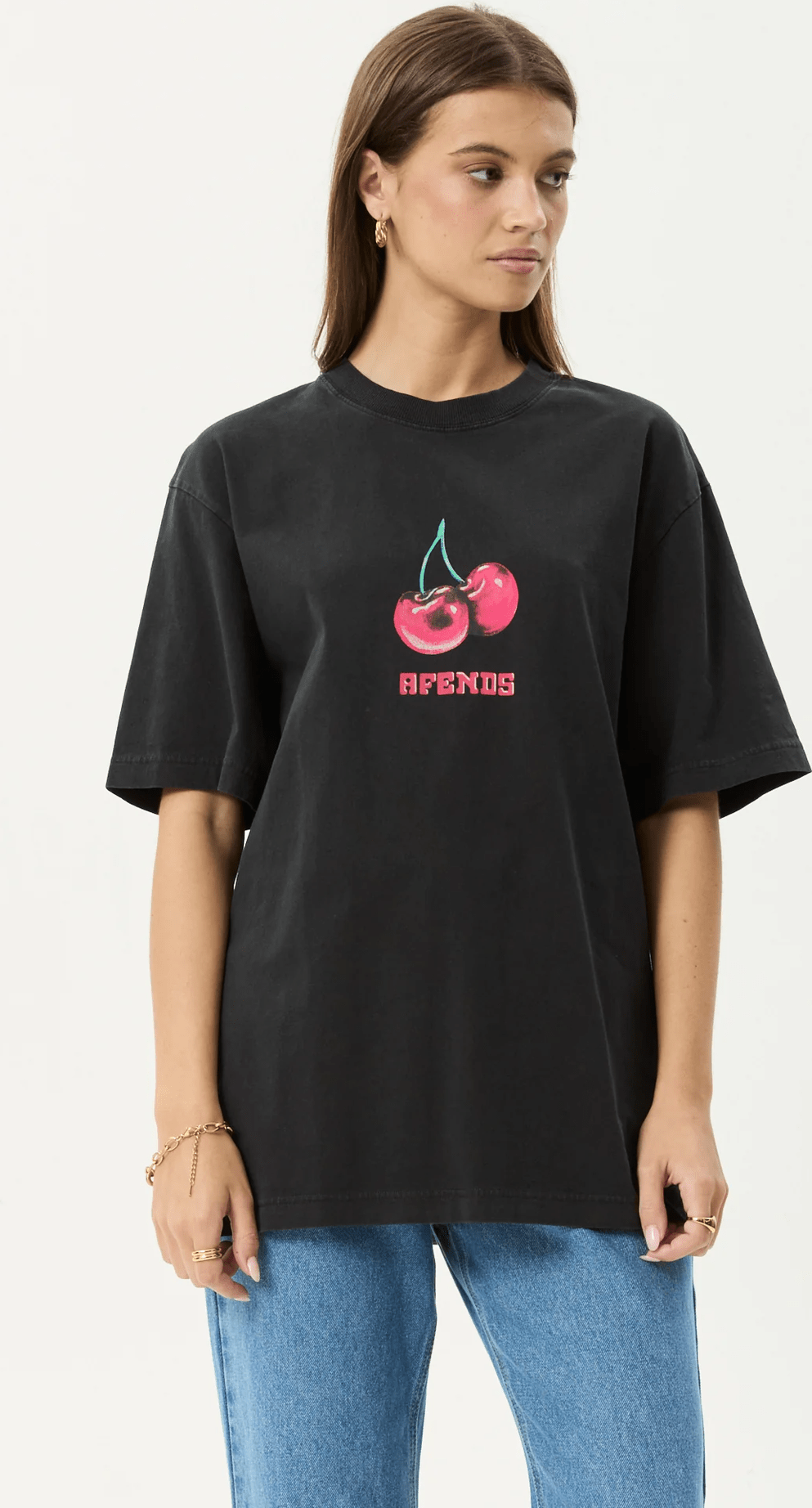AFENDS Abiza- Retro Tee - Stone black