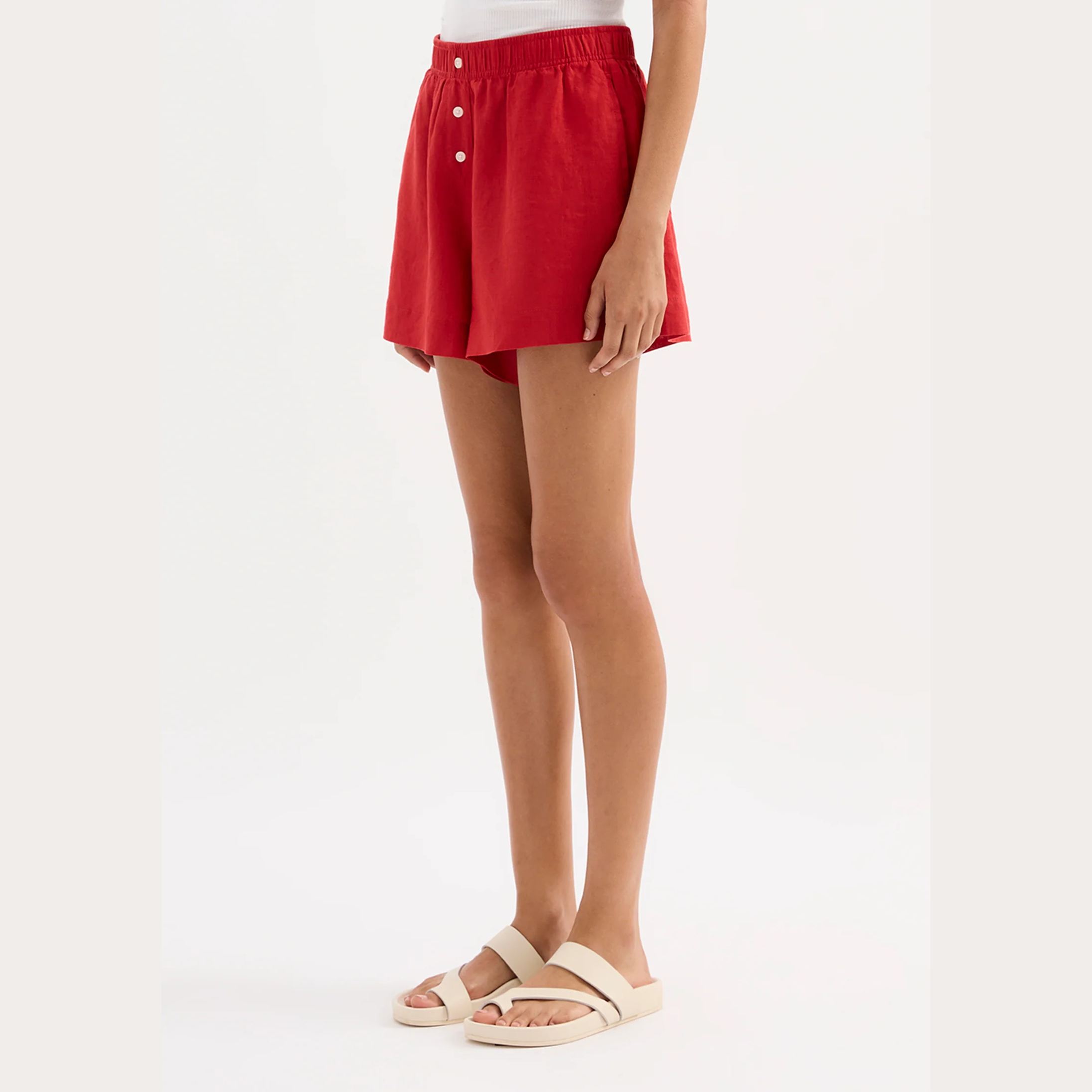 NUDE LUCY Lounge Linen Short - Vermillion