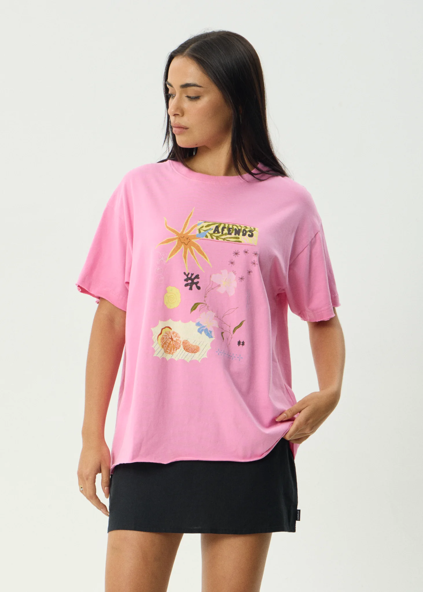 AFENDS Amalfi oversize tee - Pink