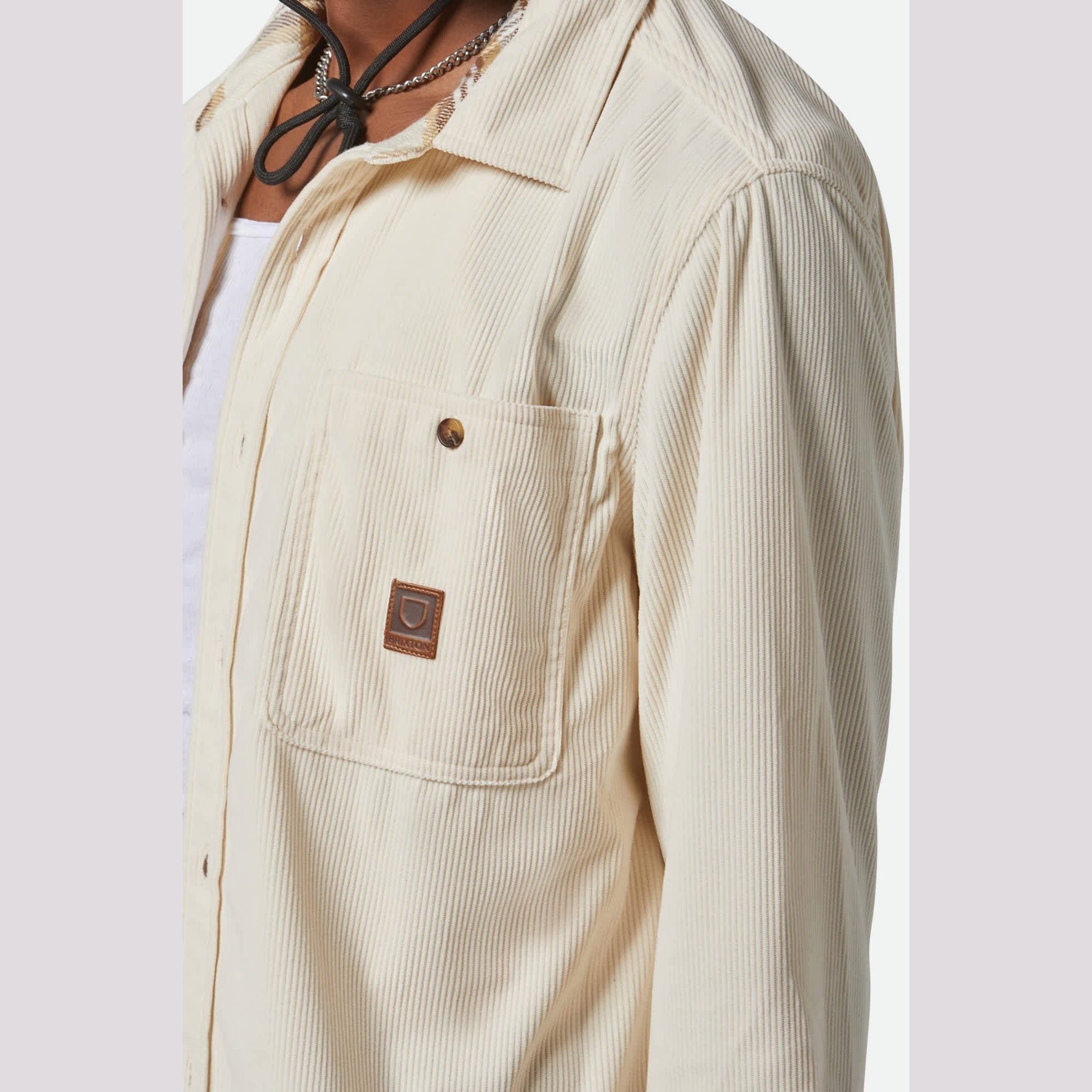 BRIXTON The Field Corduroy L/S Overshirt - Whitecap