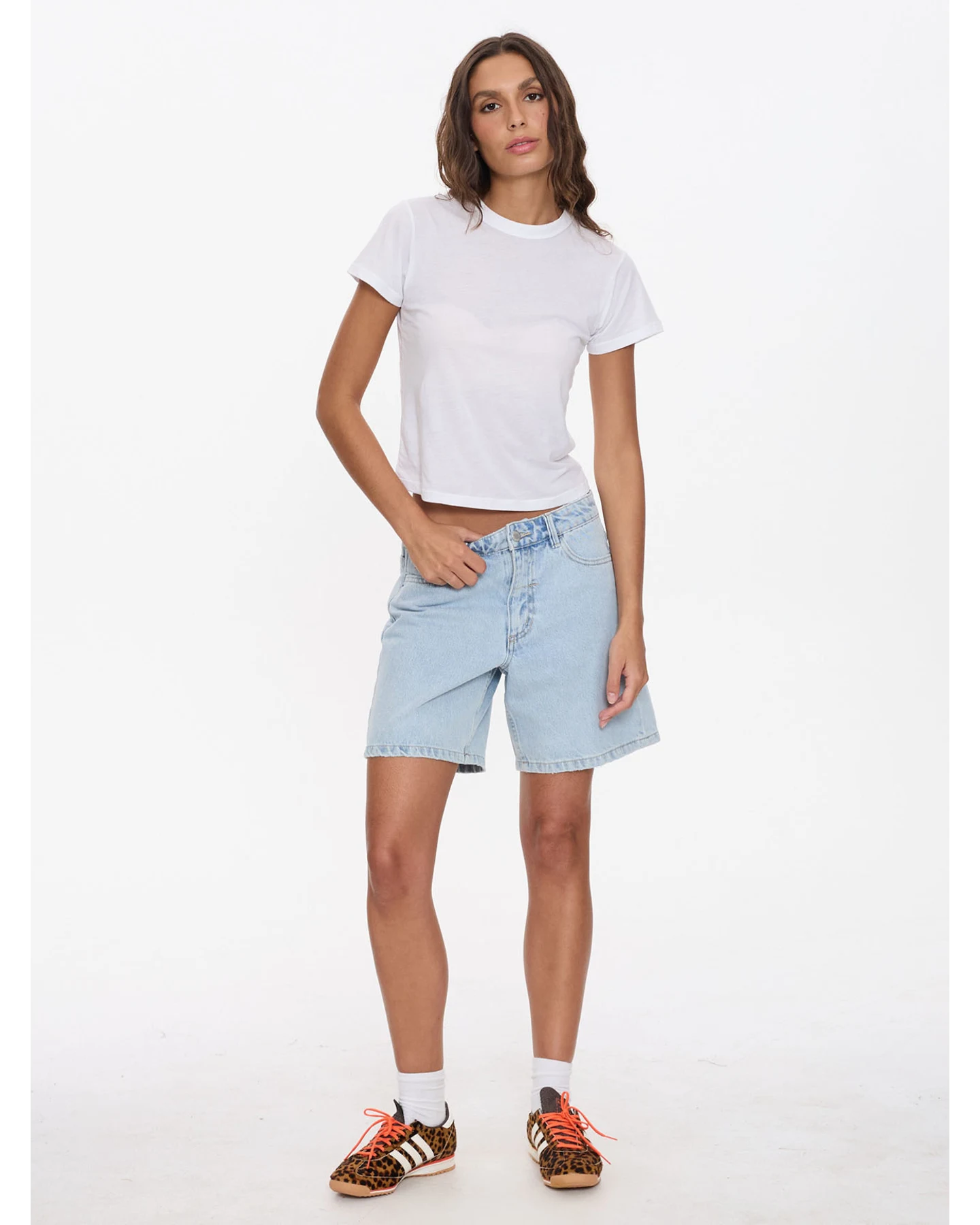 THRILLS Billie Low Rise Baggy Embro Short - Serenity Blue