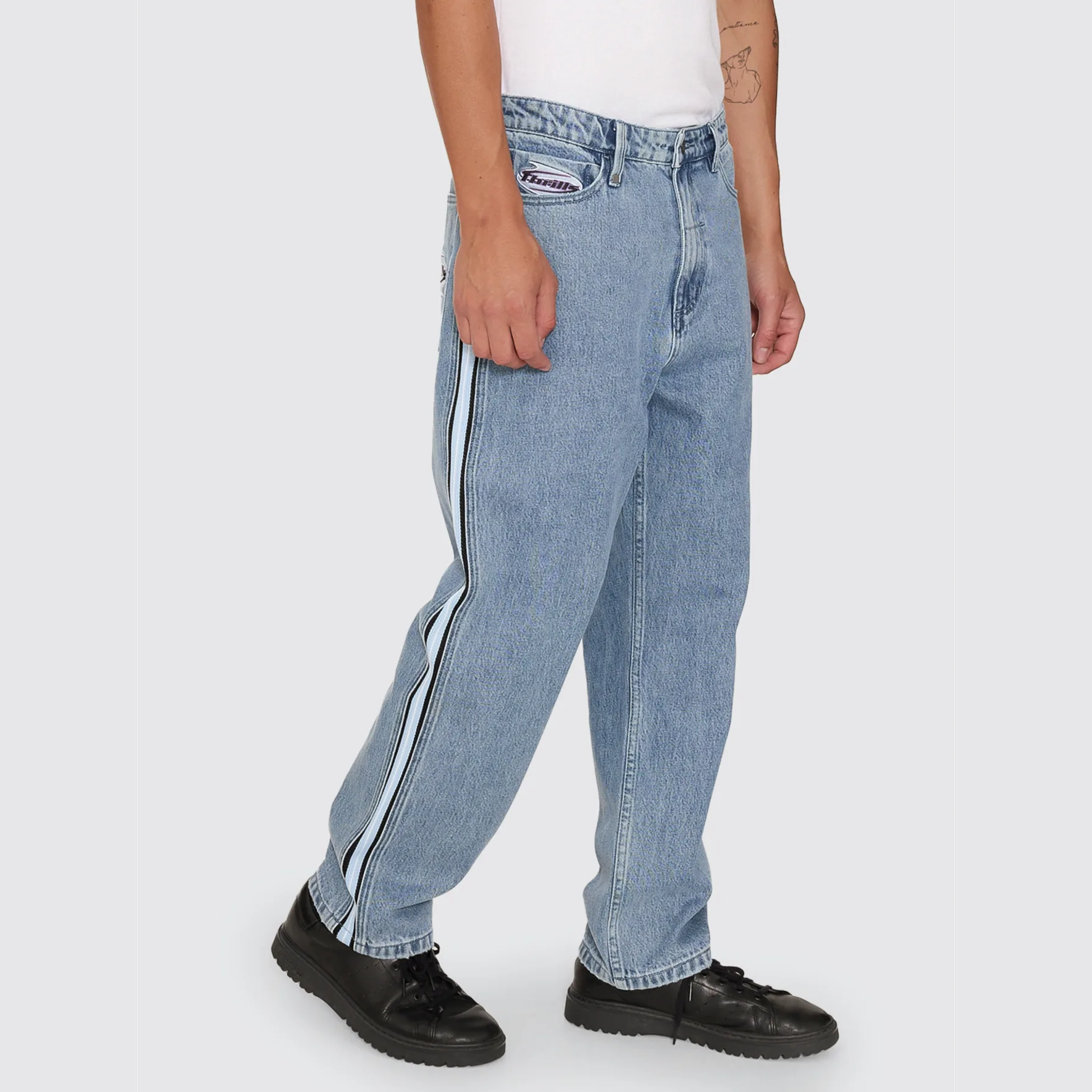 THRILLS Split decisions slacker relaxed denim jean - Vintage stone blue