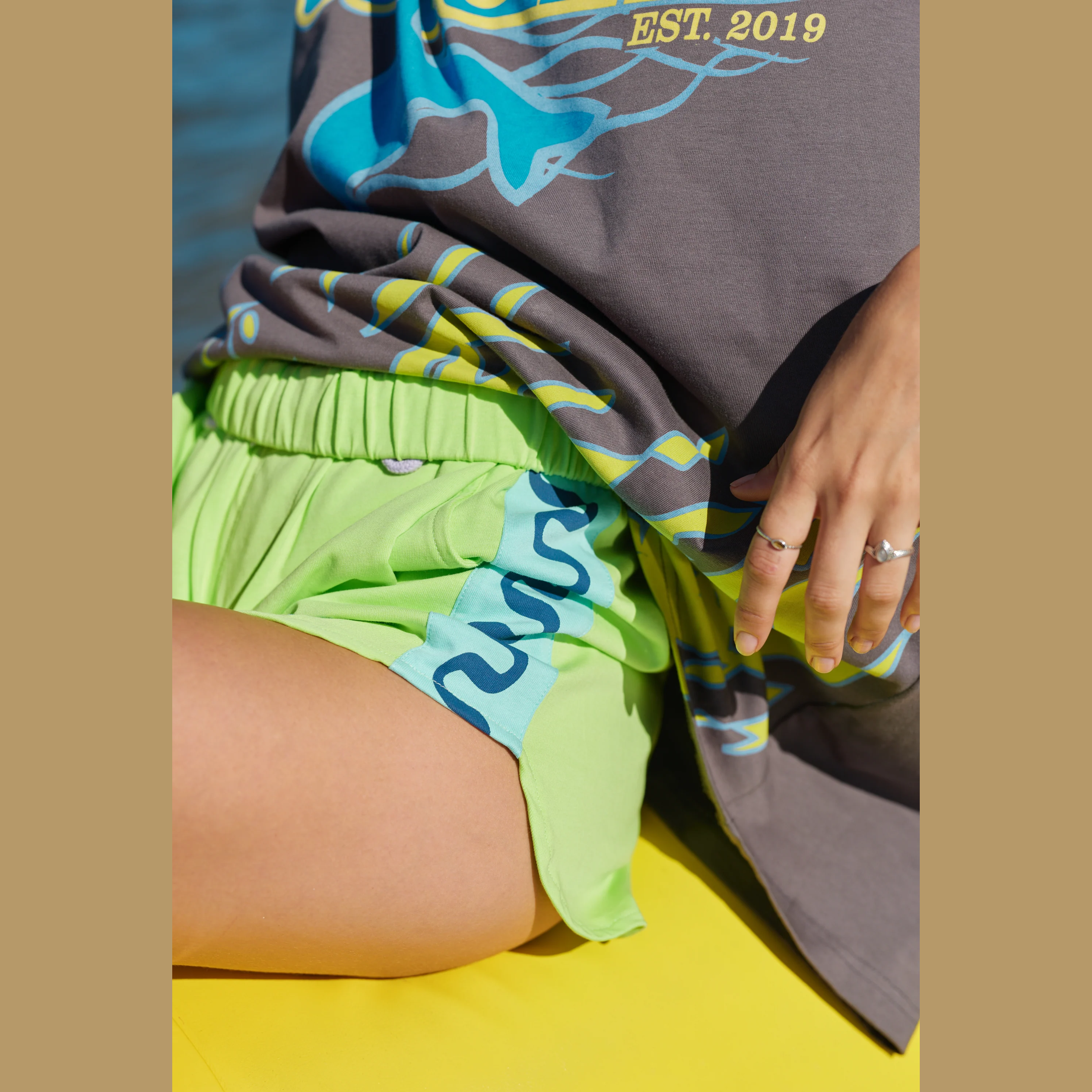ONLY LOVERS LEFT Wave Racer Shorts - Chartreuse