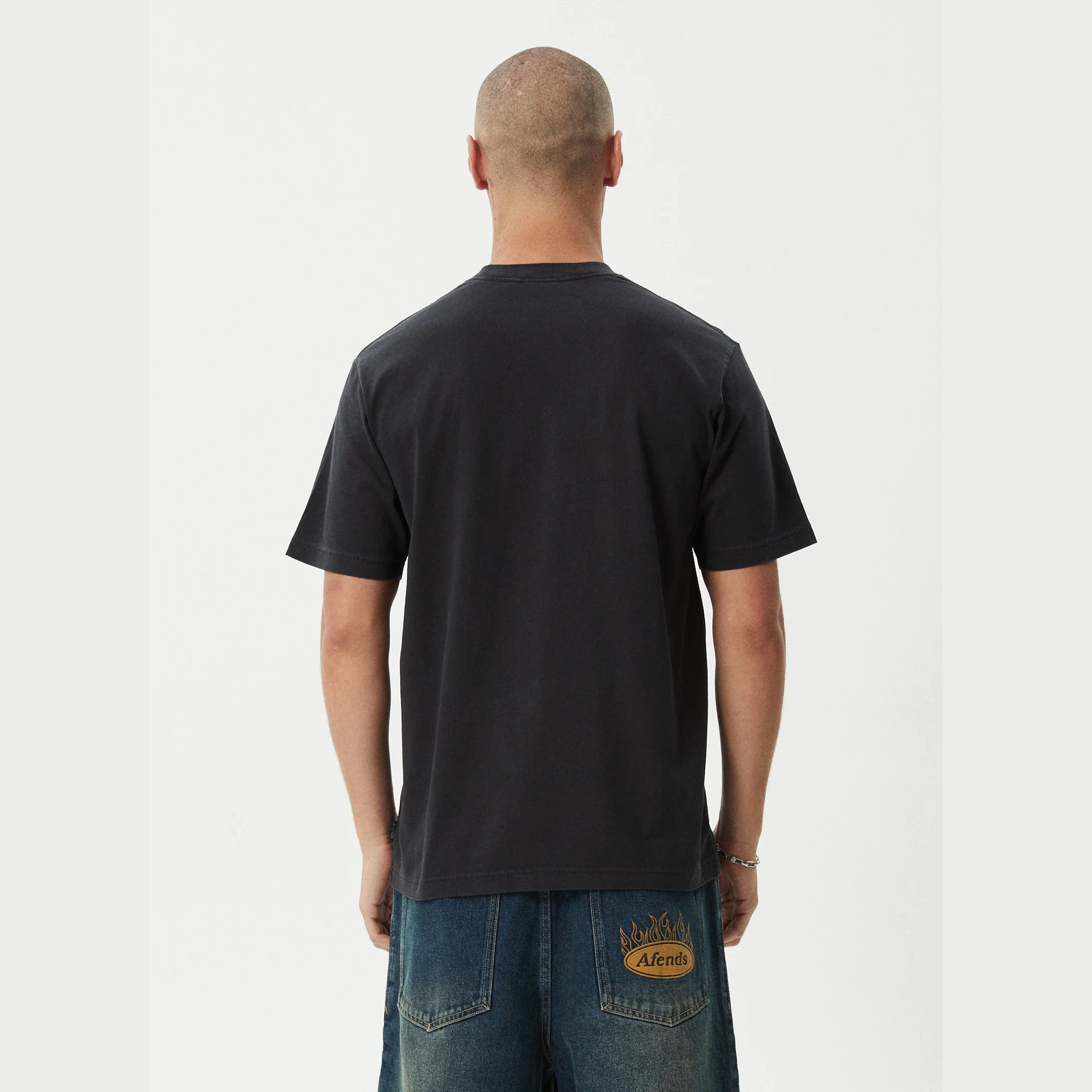 AFENDS Abiza- Retro Tee - Stone black