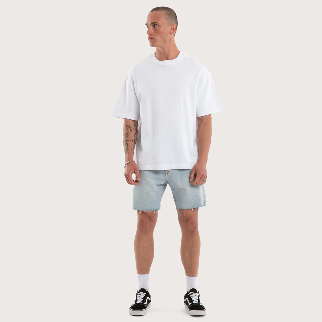 KSCY KS5 Slim Denim Shorts - Sunbleached Blue