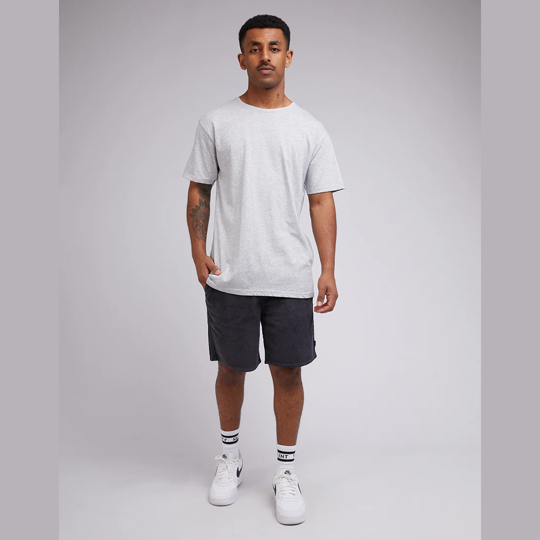 SILENT THEORY Cord short - Washed black