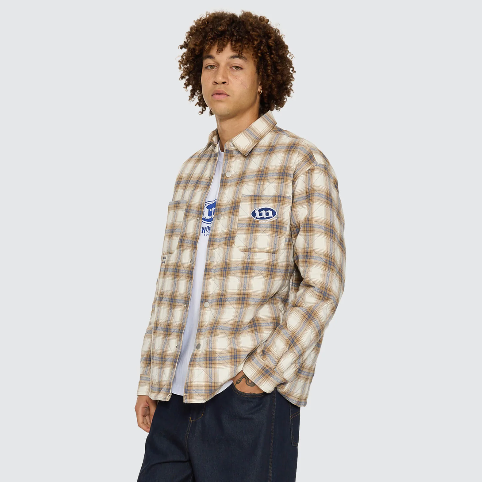 WORSHIP Morality Quilted Shacket - Tan