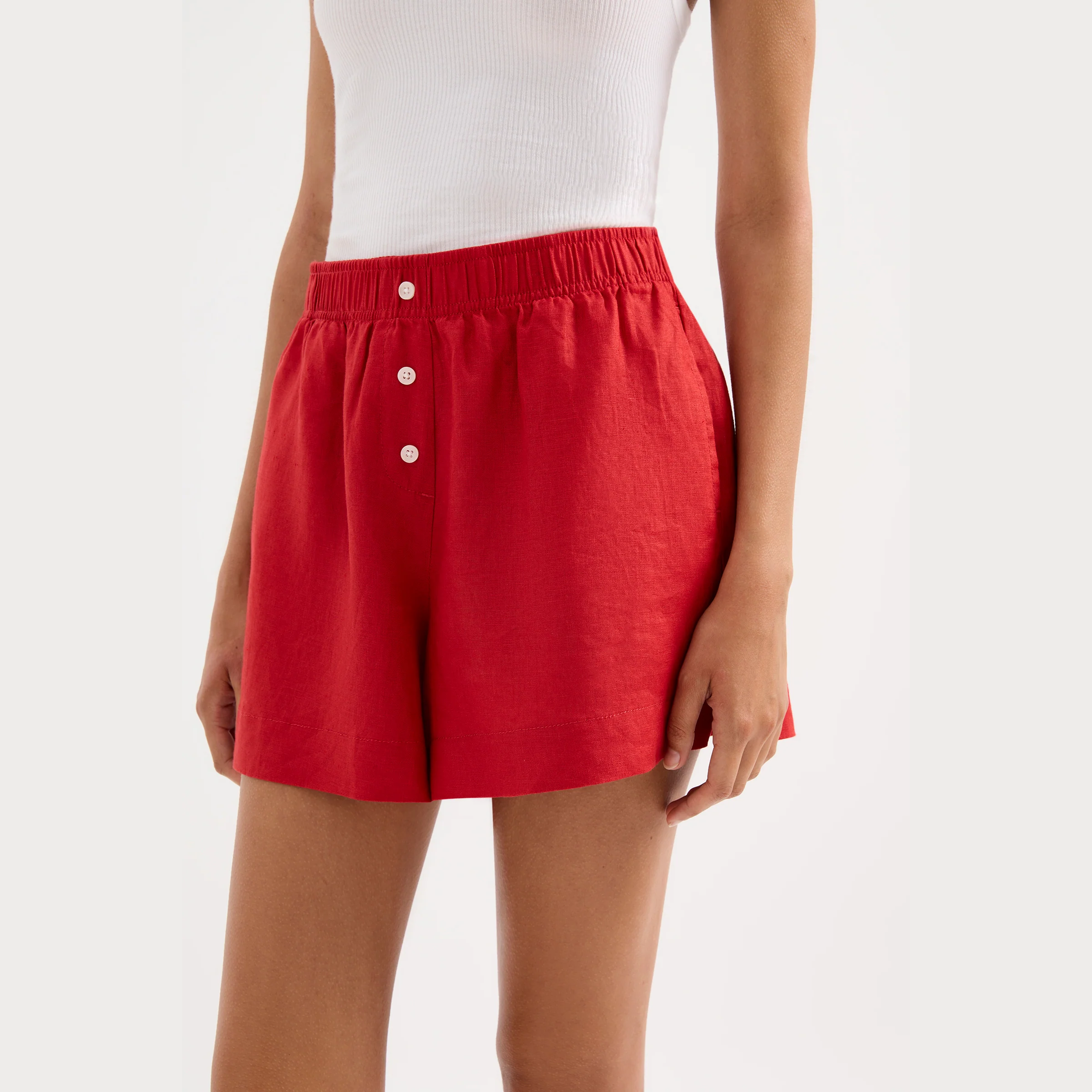 NUDE LUCY Lounge Linen Short - Vermillion