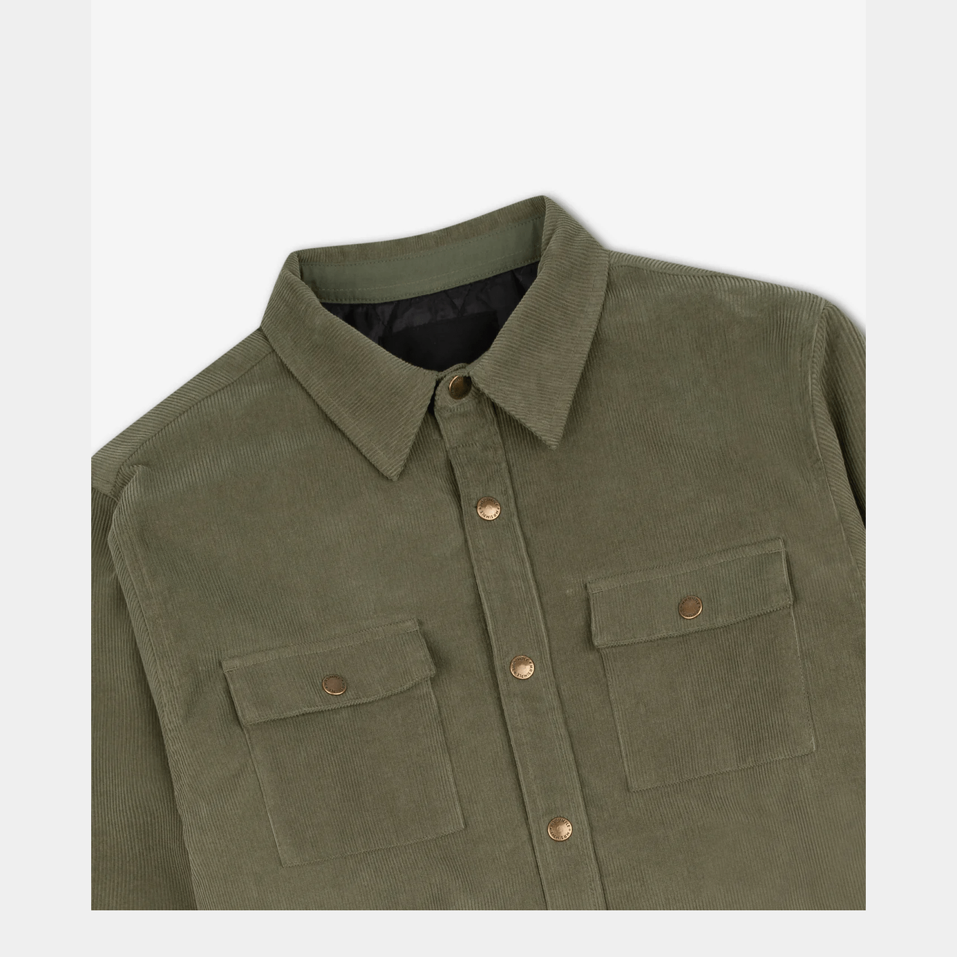 MR SIMPLE Quilted cord jacket - Army