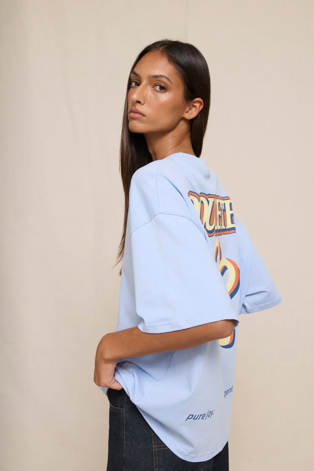 DOUCETTE In Bloom Compact Tee - Light blue