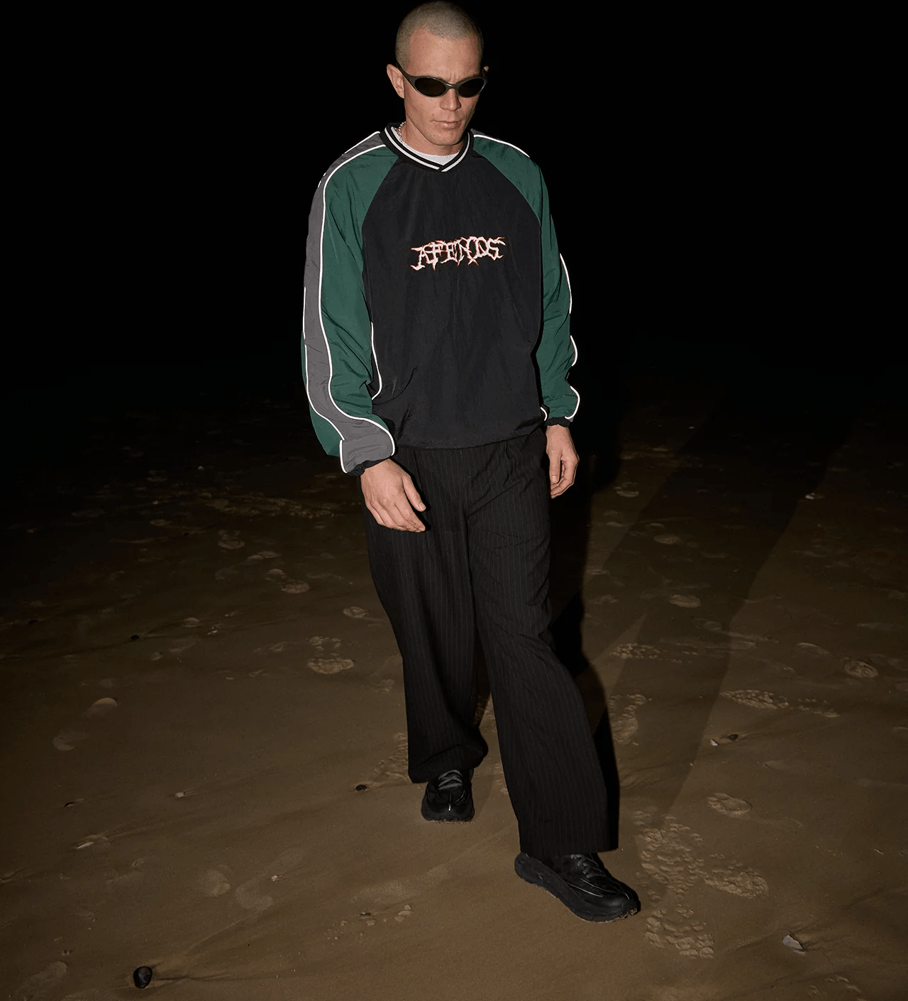 AFENDS Nationals recycled sports crew neck - Black