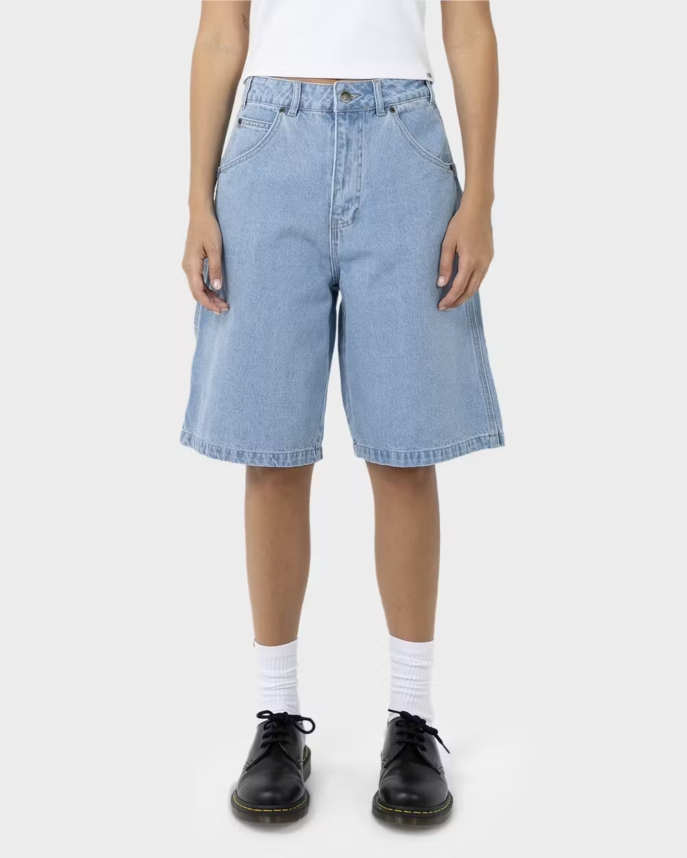 DICKIES Light denim short 11" Relaxed fit carpenter shorts - Sky blue