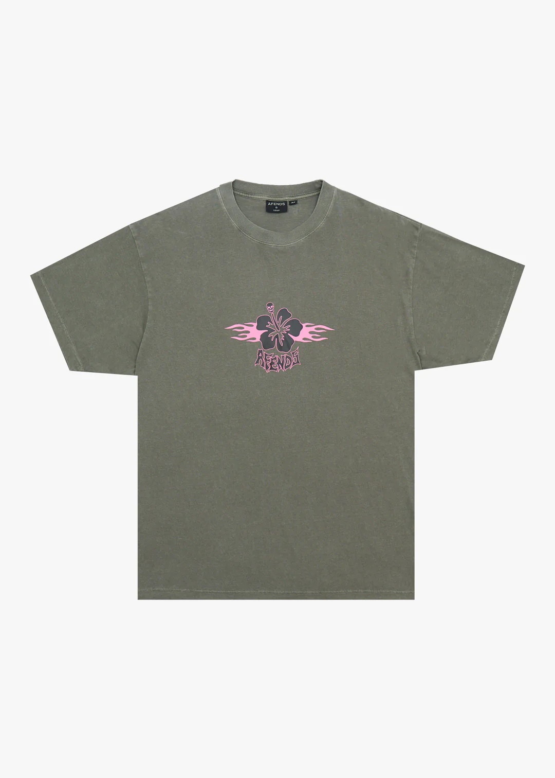 AFENDS Wiped Out- Boxy Tee Boxy Tee - Washed sycamore