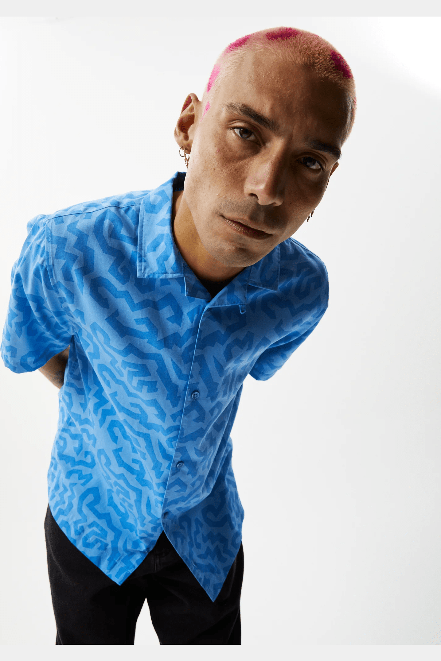 Afends icebergs recycled short sleeve shirt - arctic