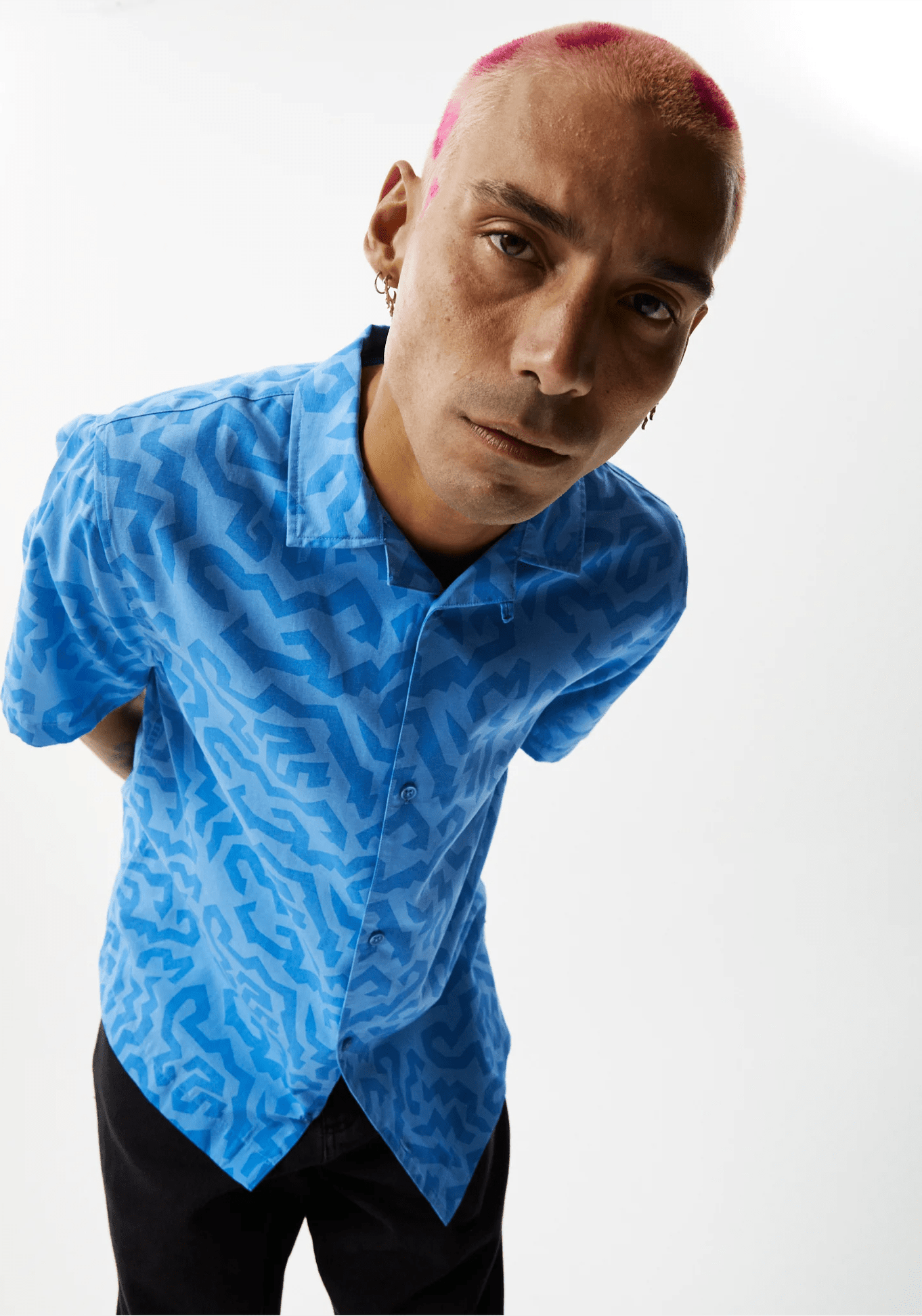 Afends icebergs recycled short sleeve shirt - arctic