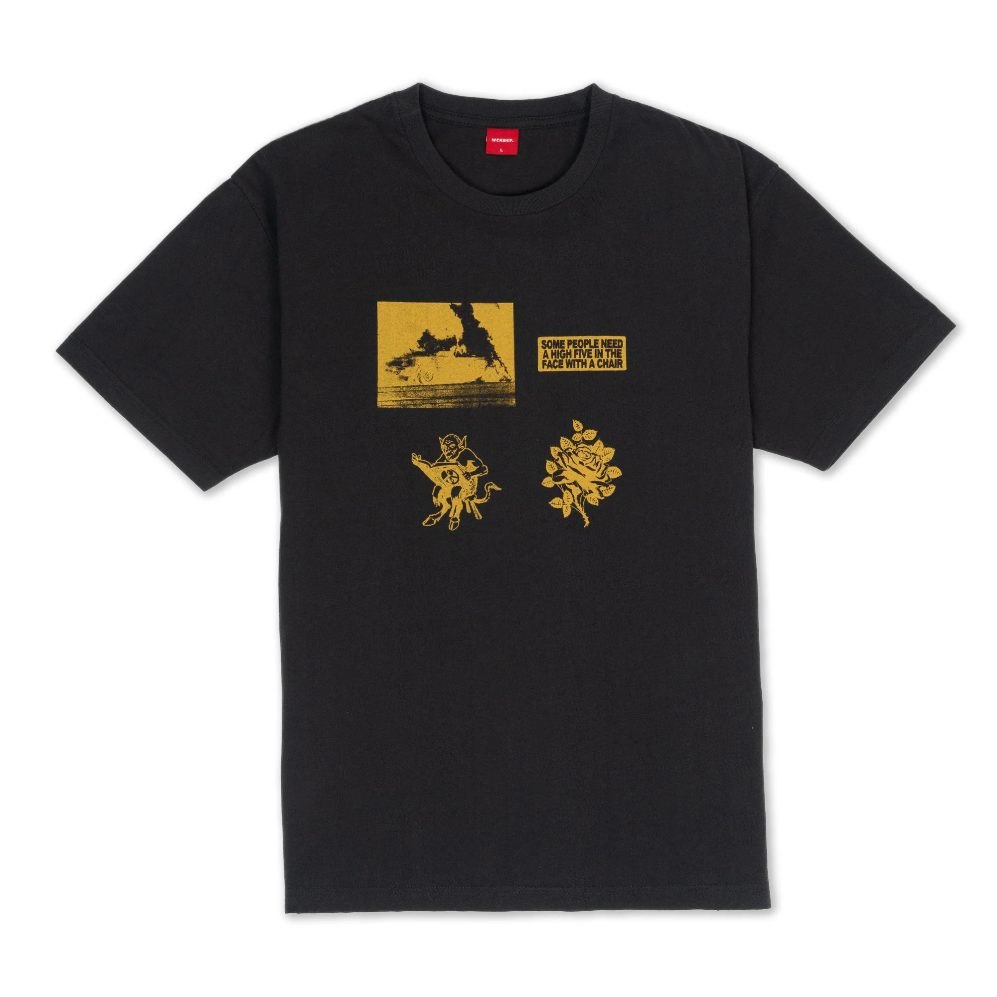 Worship predictions tee - worn black