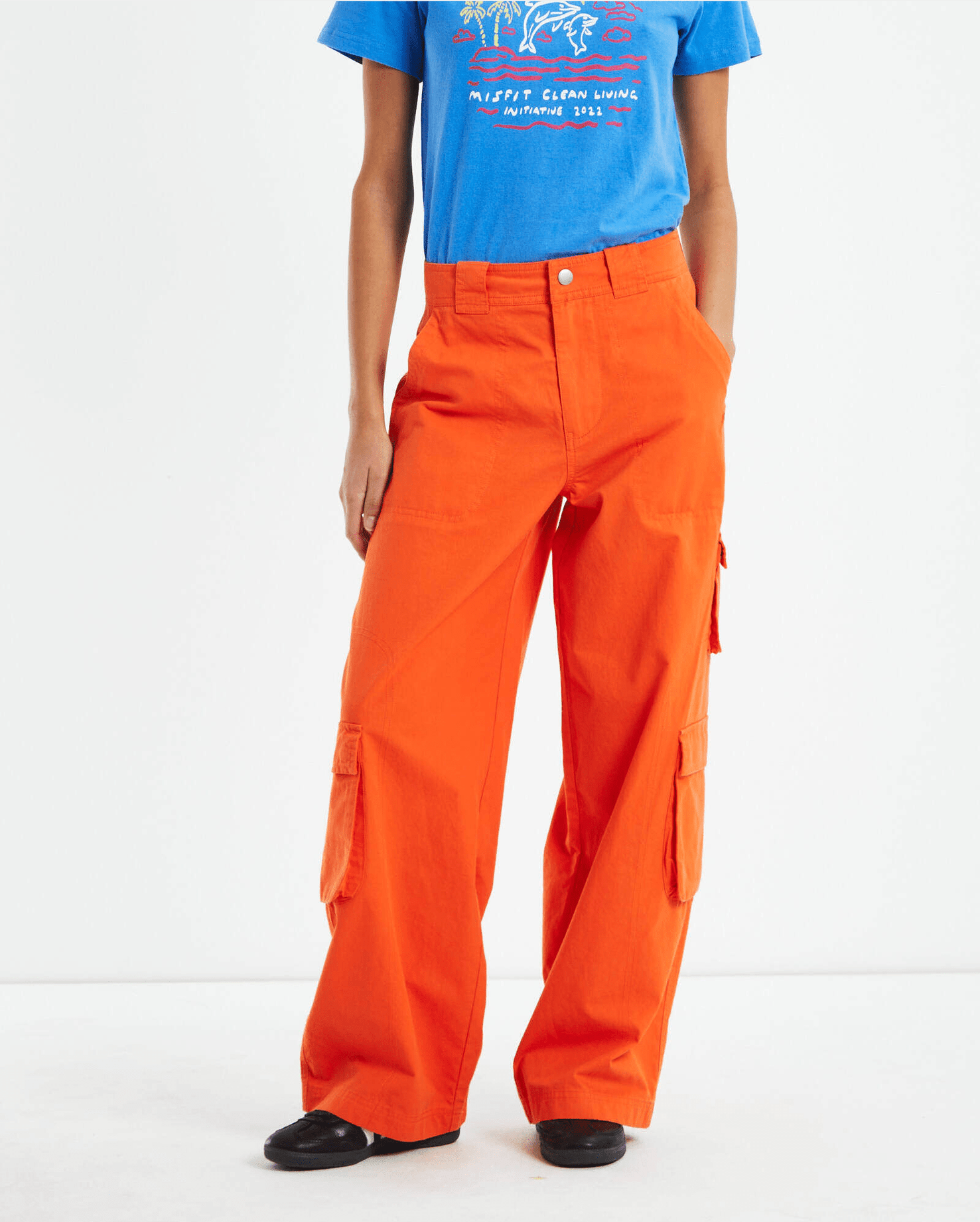 Misfit water pipe cargo pant- sherbert
