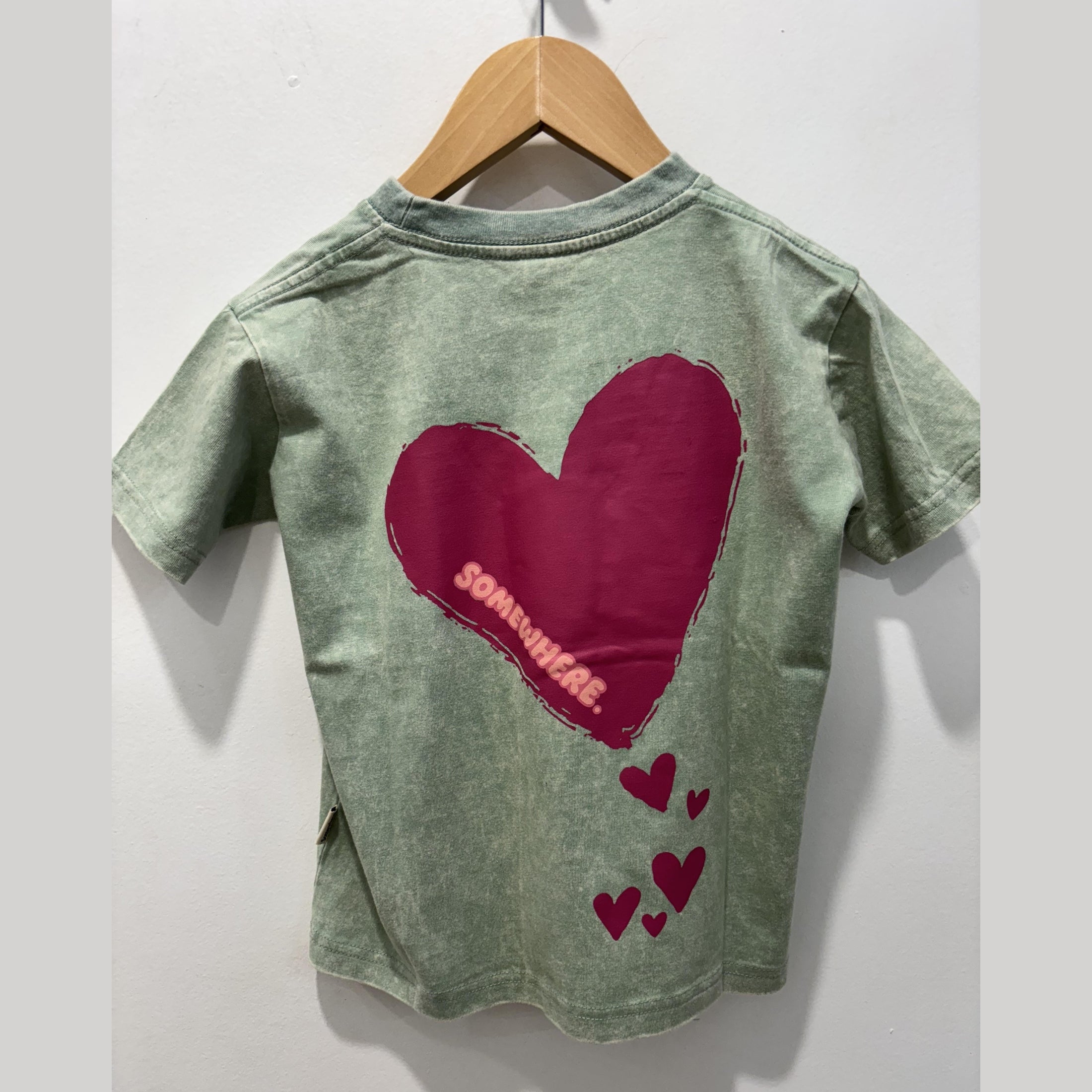 Somewhere Mini - Heart Tee - Sage