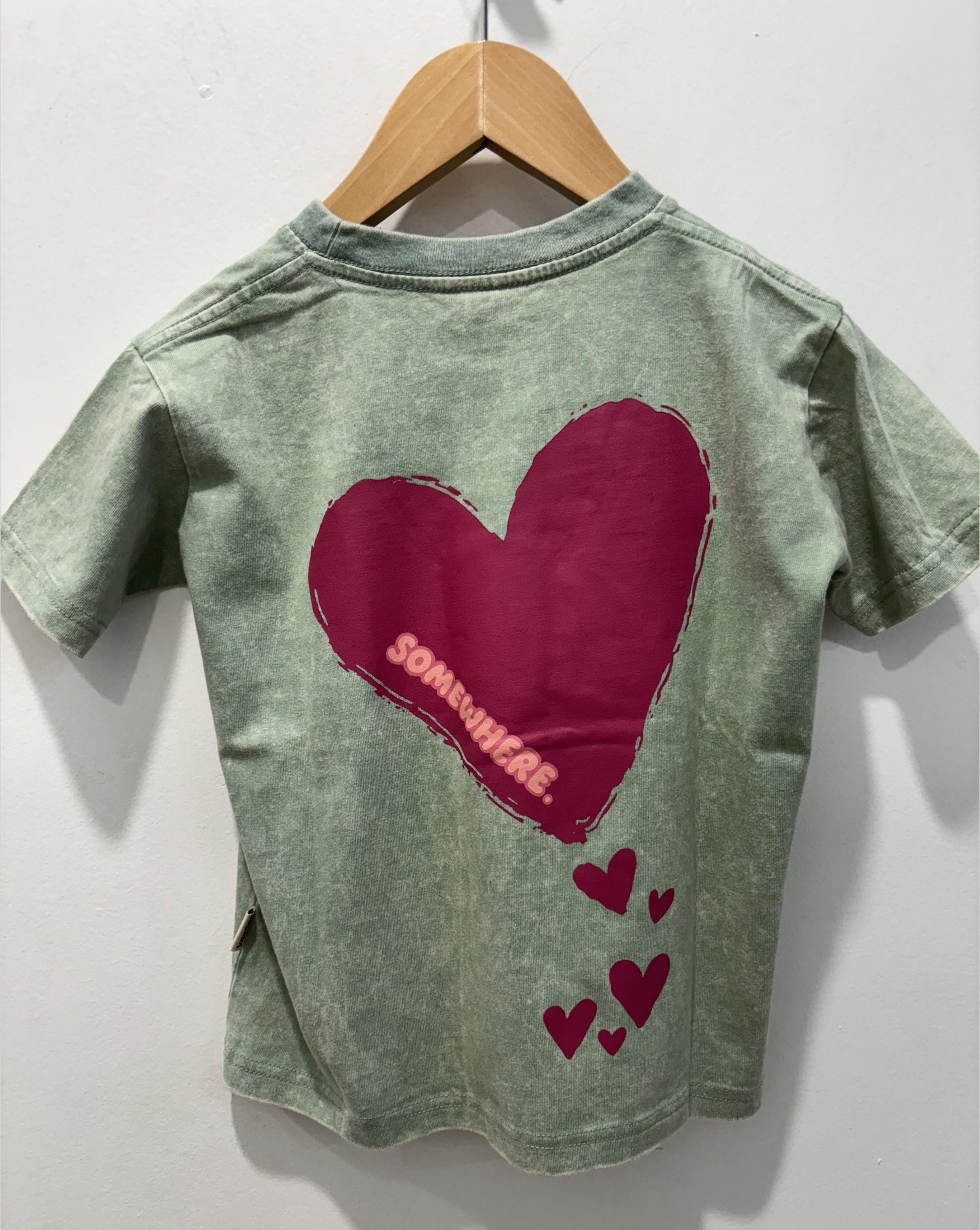 Somewhere Mini - Heart Tee - Sage