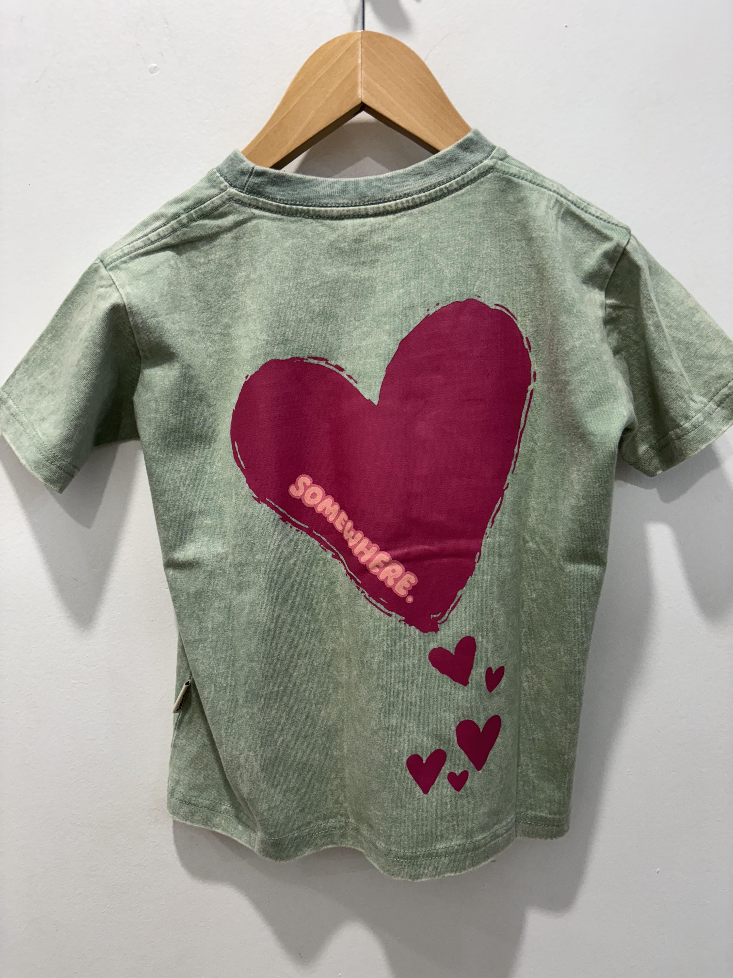 Somewhere Mini - Heart Tee - Sage