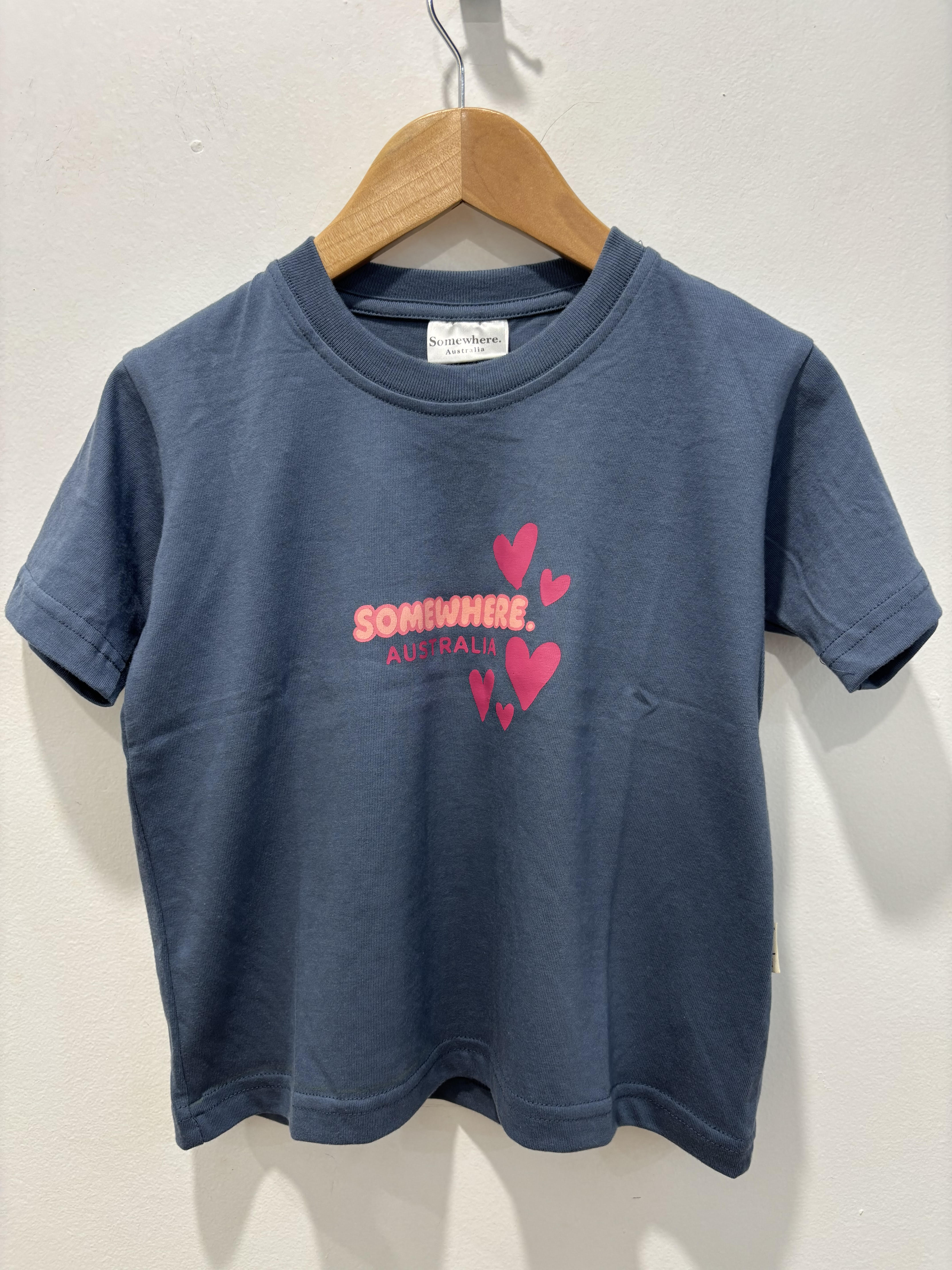 Somewhere Mini - Heart Tee - Dark Sky