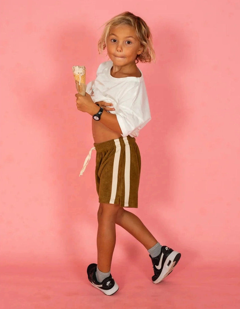 ATMOSEA Mini Terry Towelling Shorts - Army Green