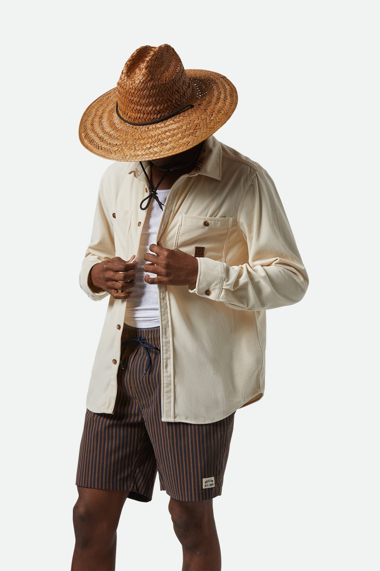 BRIXTON The Field Corduroy L/S Overshirt - Whitecap
