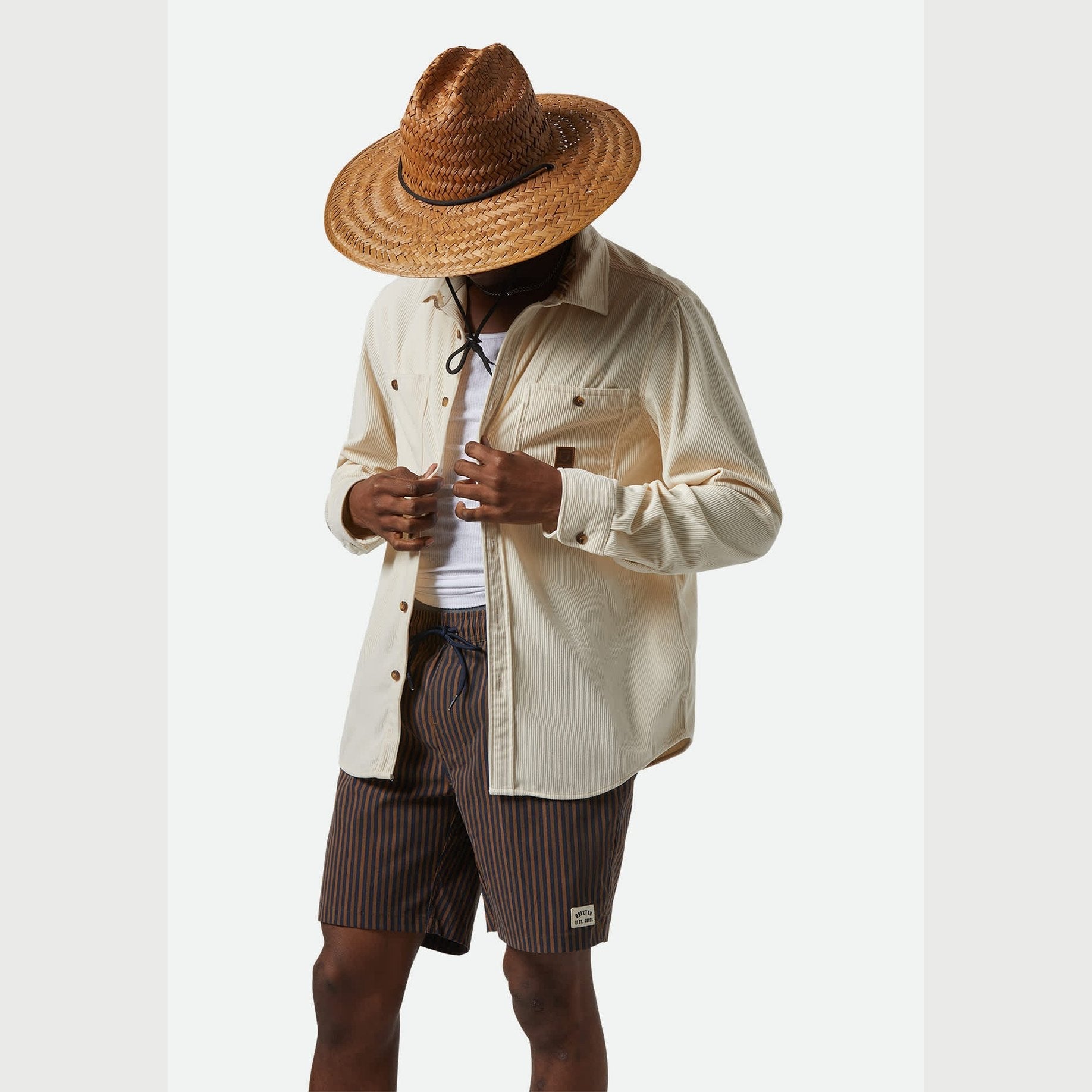 BRIXTON The Field Corduroy L/S Overshirt - Whitecap