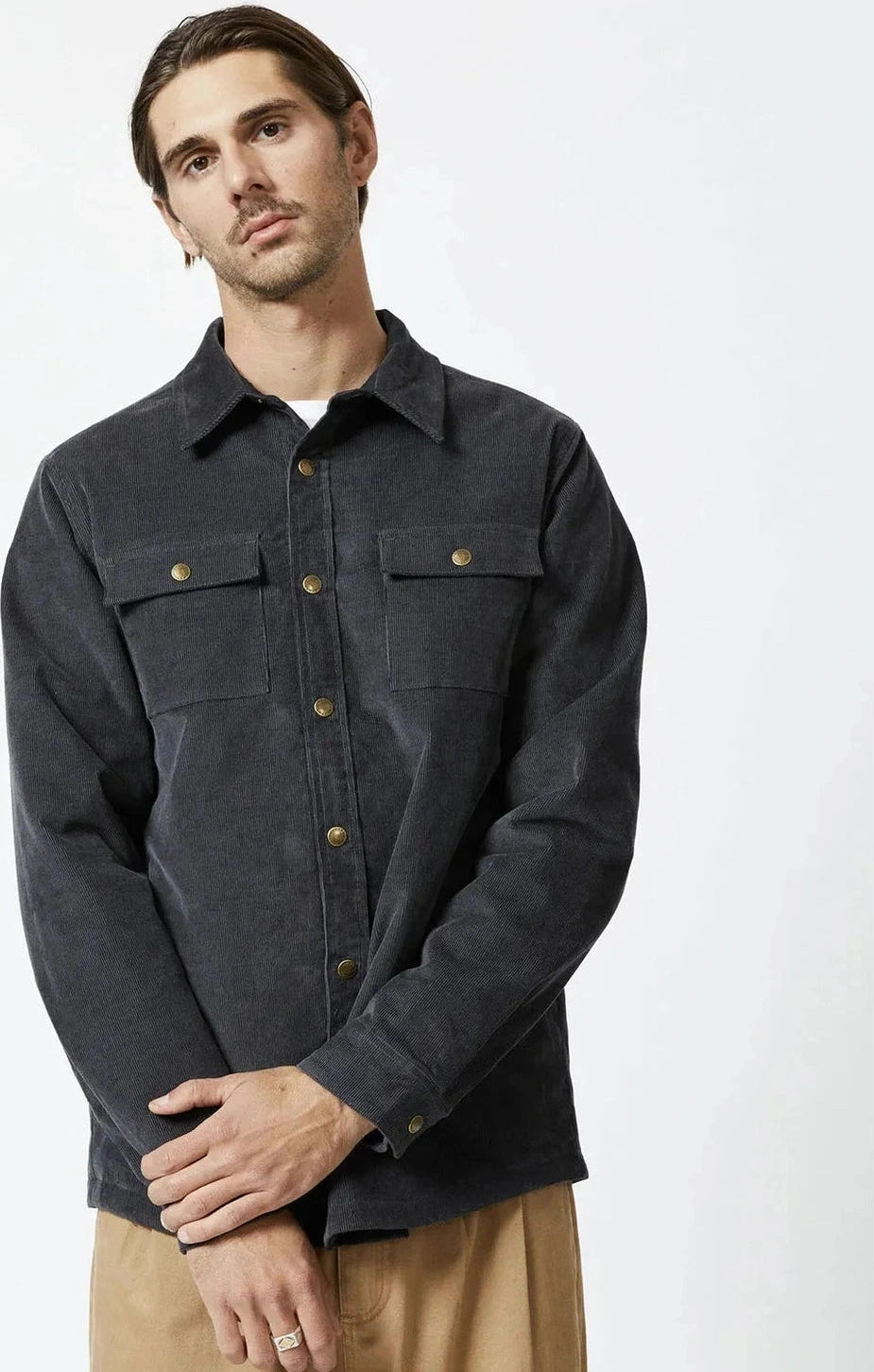 MR SIMPLE Quilted cord jakcet - Graphite