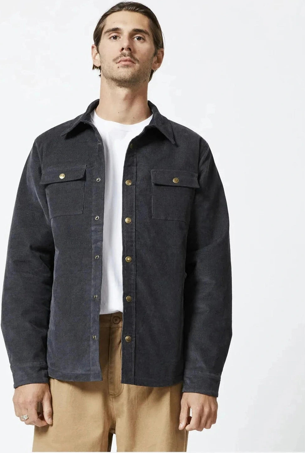 MR SIMPLE Quilted cord jakcet - Graphite