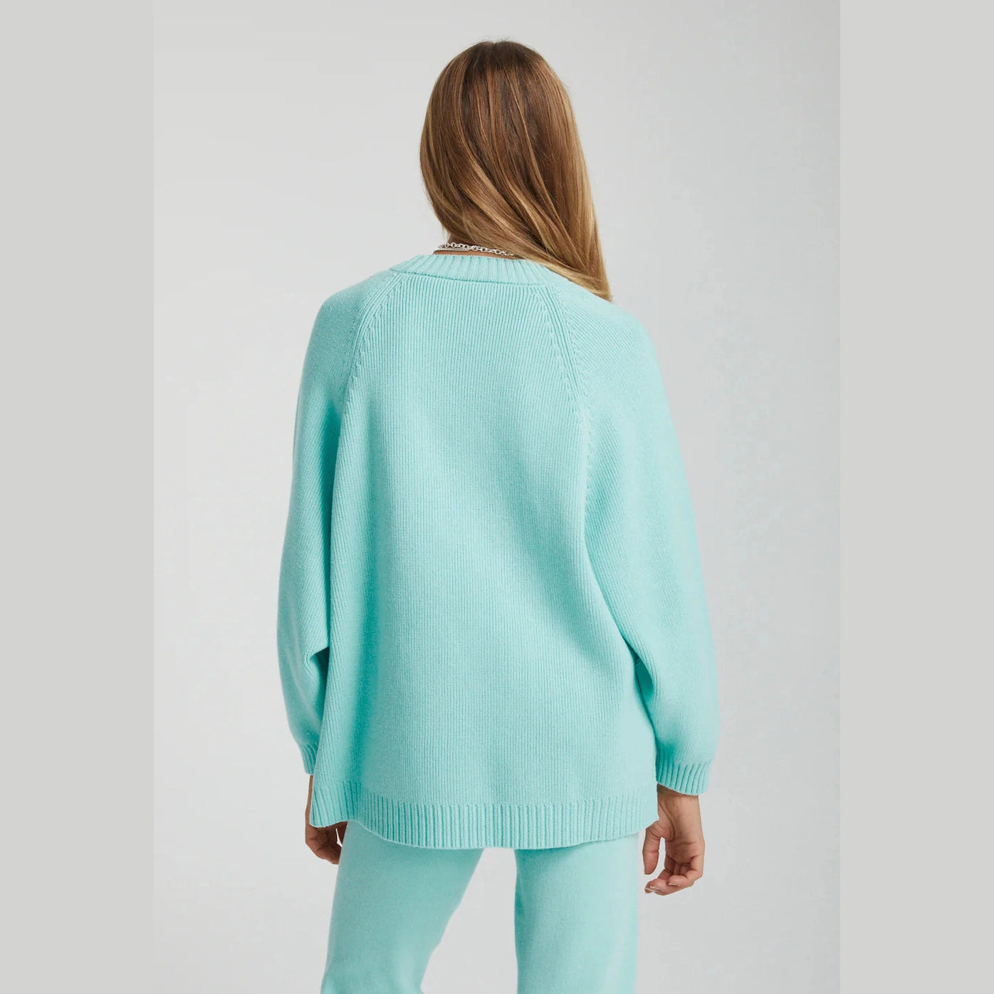 Summi Summi OVERSIZED KNIT SWEATER - AQUA