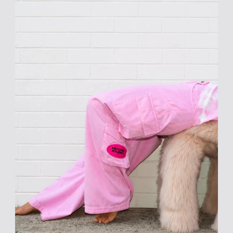 PATCHS STUDIO PINK CARGO PANTS