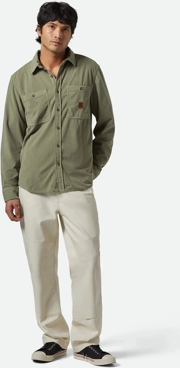 BRIXTON The Field Corduroy L/S Overshirt - Military olive