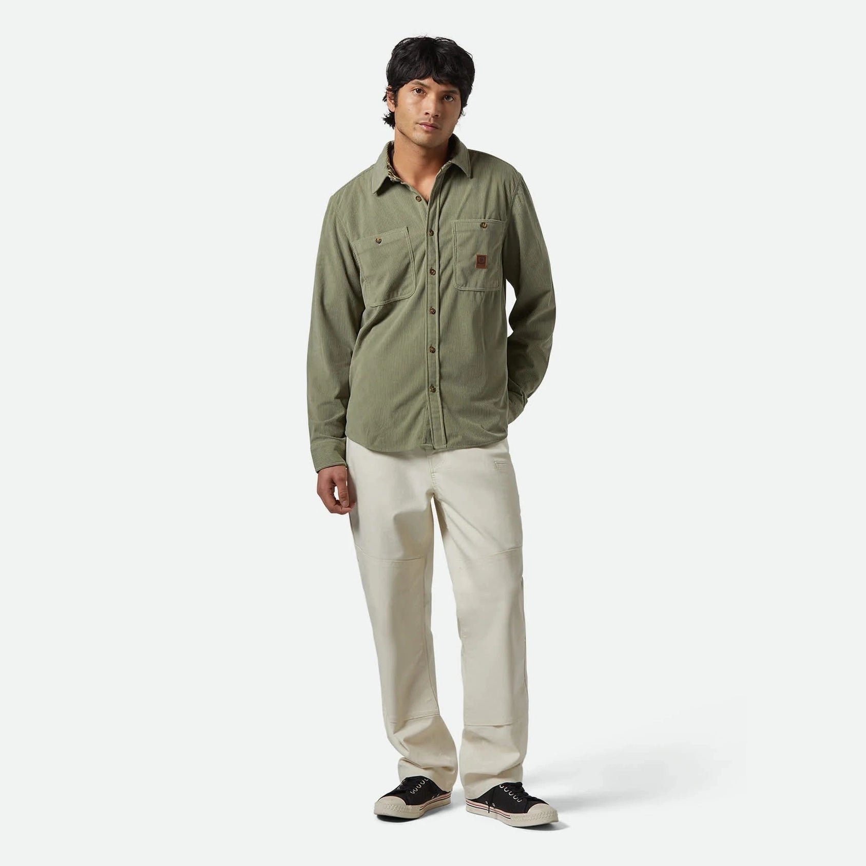 BRIXTON The Field Corduroy L/S Overshirt - Military olive