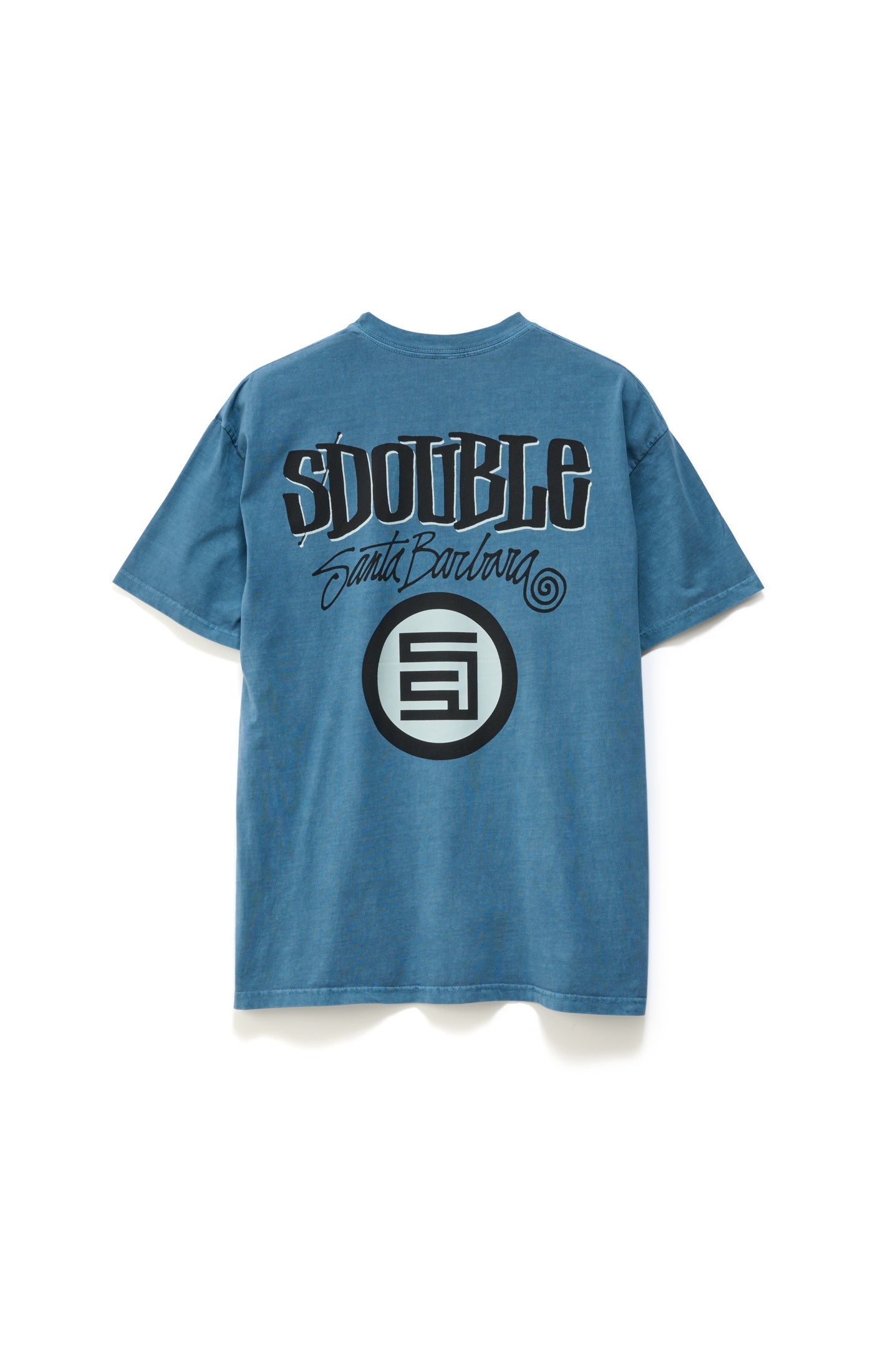 S DOUBLE Combo platter tee - Wash marine blue