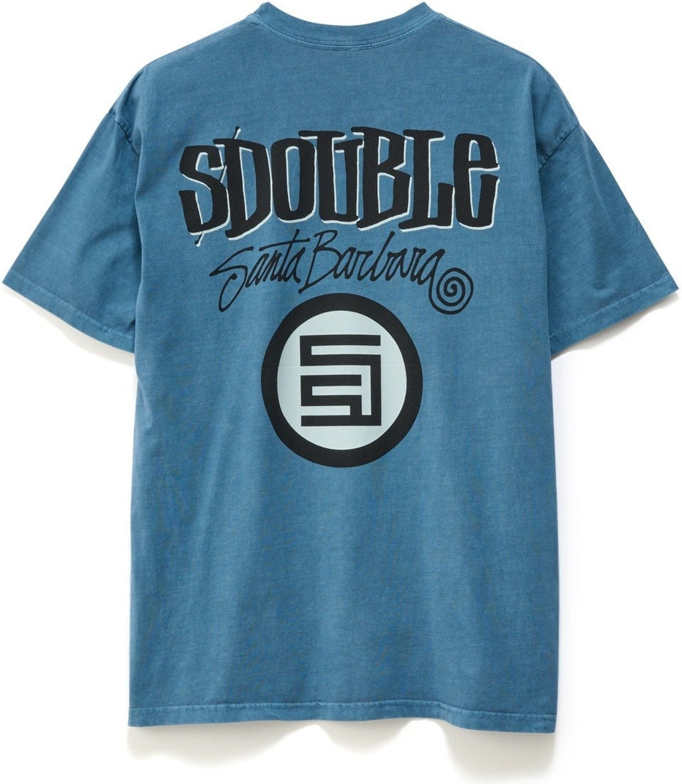S DOUBLE Combo platter tee - Wash marine blue