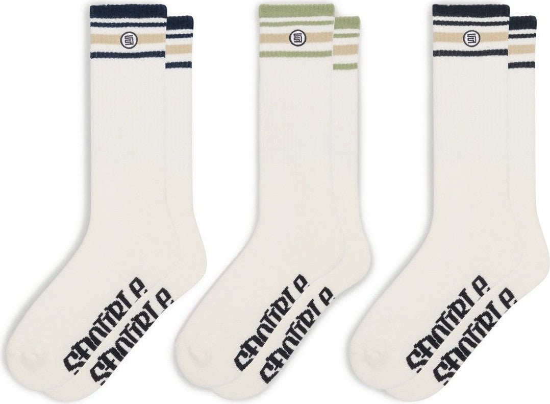 S DOUBLE Stripe s-dot sock 3pk