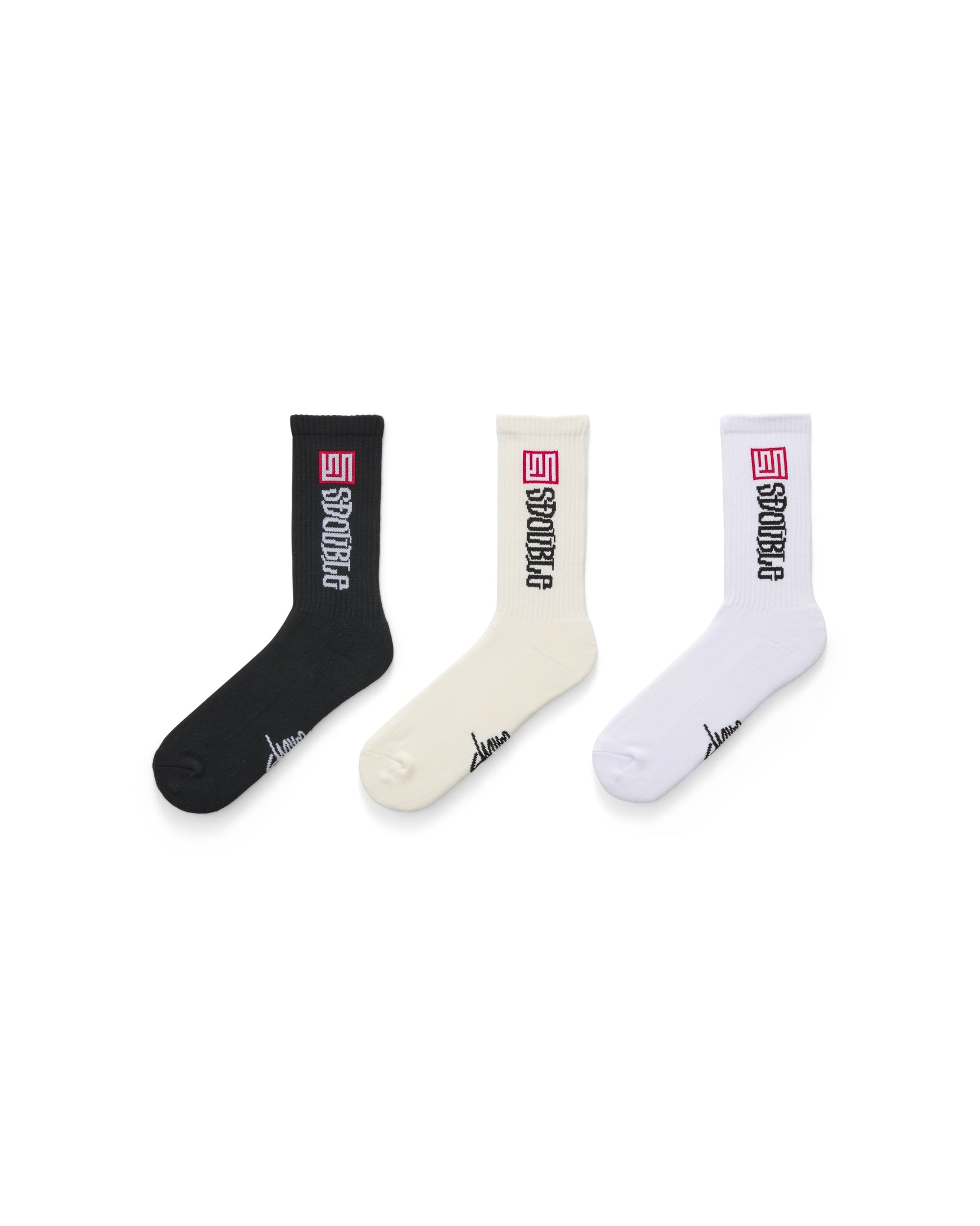 S DOUBLE S cube mid block sock 3pk